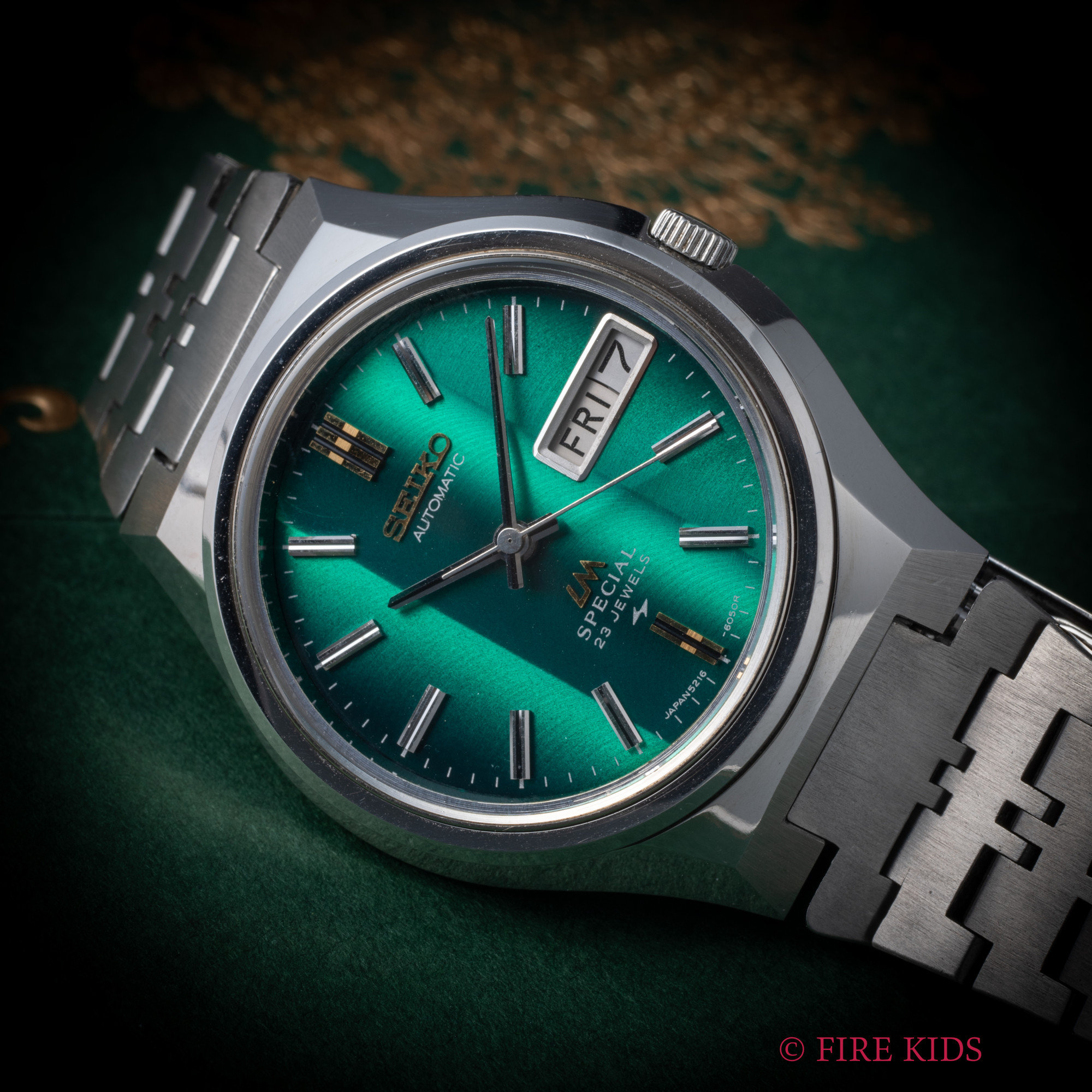 セイコー ロードマチック 1974年製 グリーンダイヤル Ref.5216-6040 ハイビート自動巻 純正ステンレスブレス