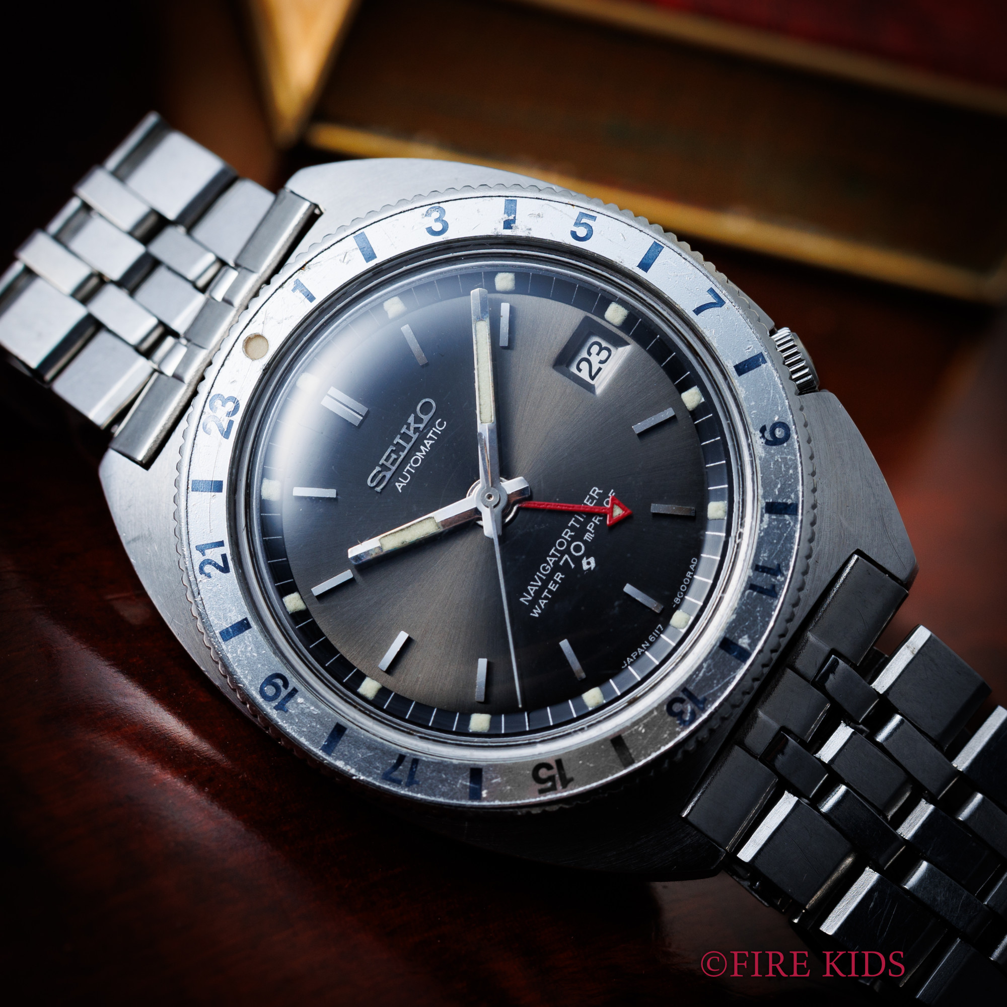 セイコー ナビゲータータイマー 1st 1968年製 純正ブレス 回転ベゼル GMT