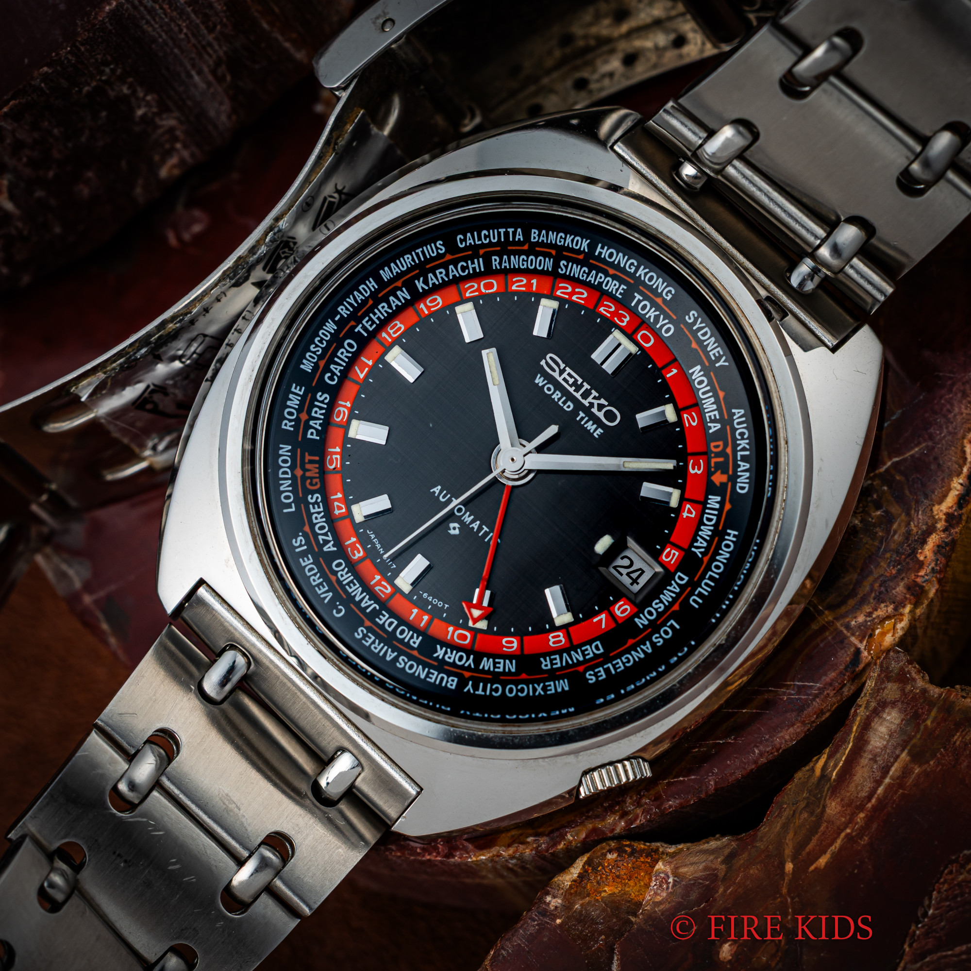 セイコー ワールドタイム サードモデル 1973年製 Ref.6117－6400 自動巻 純正ブレス