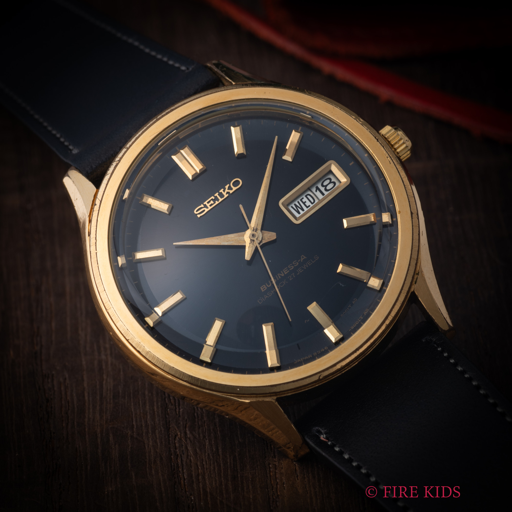 セイコー ビジネス-Ａ ブラックダイヤル 1967年製 Ref.8346-9000  Cal.8346 自動巻き デイト付き