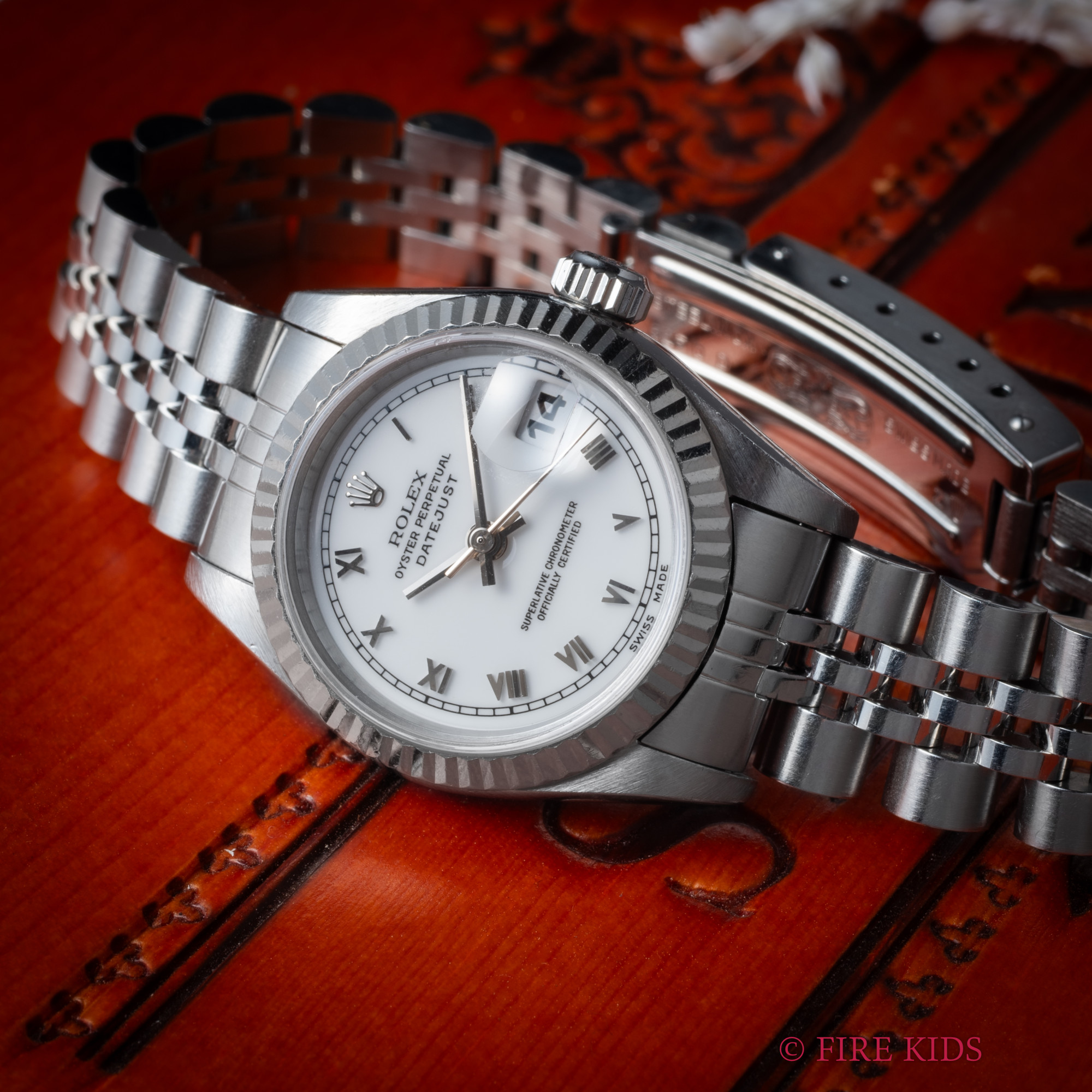 ロレックス レディースデイトジャスト 1997年製 ホワイトローマンダイヤル 自動巻 箱ギャラ