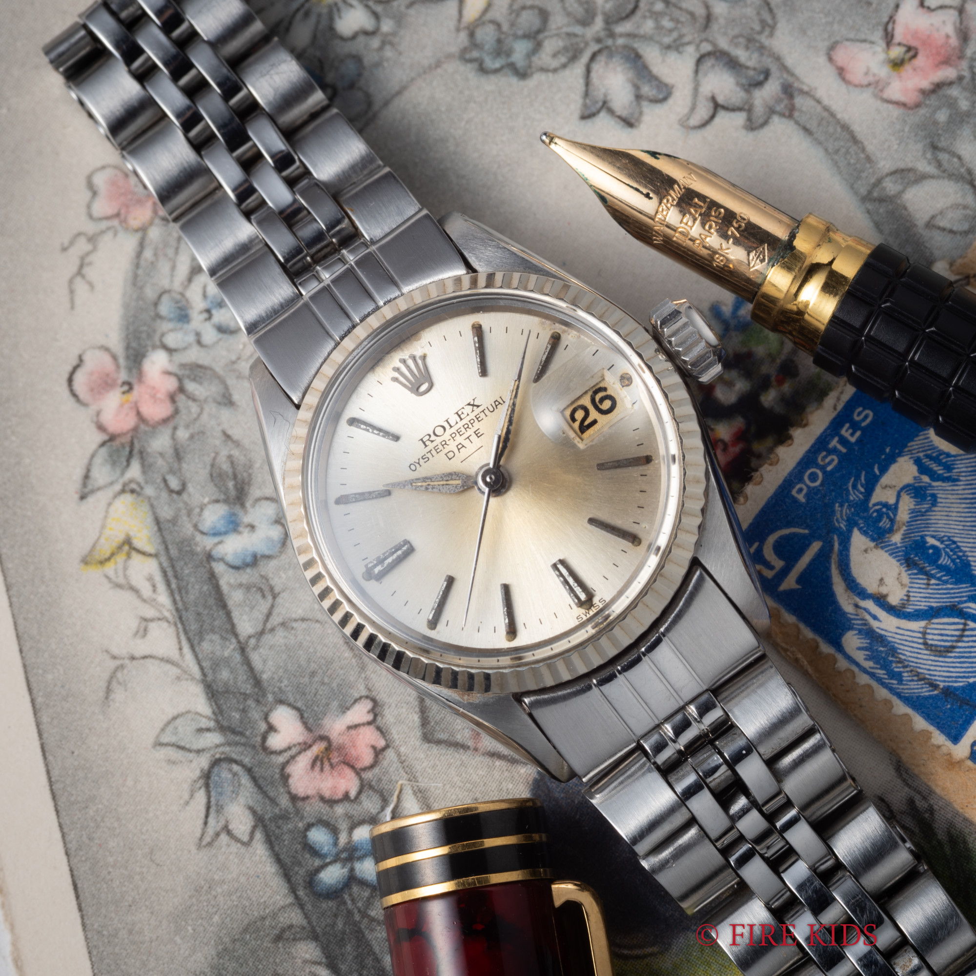 ロレックス レディースオイスターパーペチュアルデイト 1964年製 Ref.6517 アルファハンド 自動巻 純正ジュビリーブレス