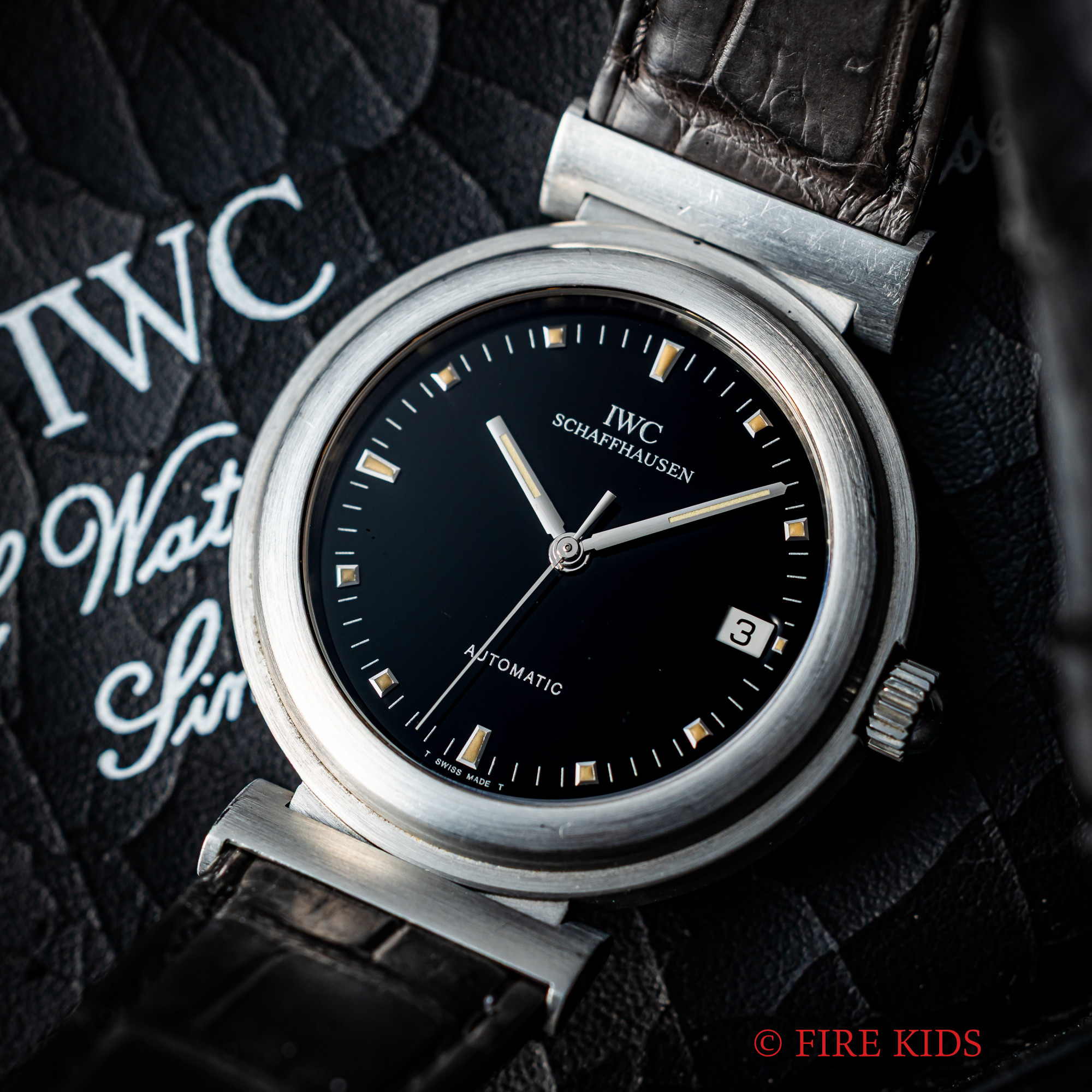 IWC ダヴィンチ 1997年製 ブラックダイヤル 自動巻 純正尾錠 箱 2000年発行ギャラ
