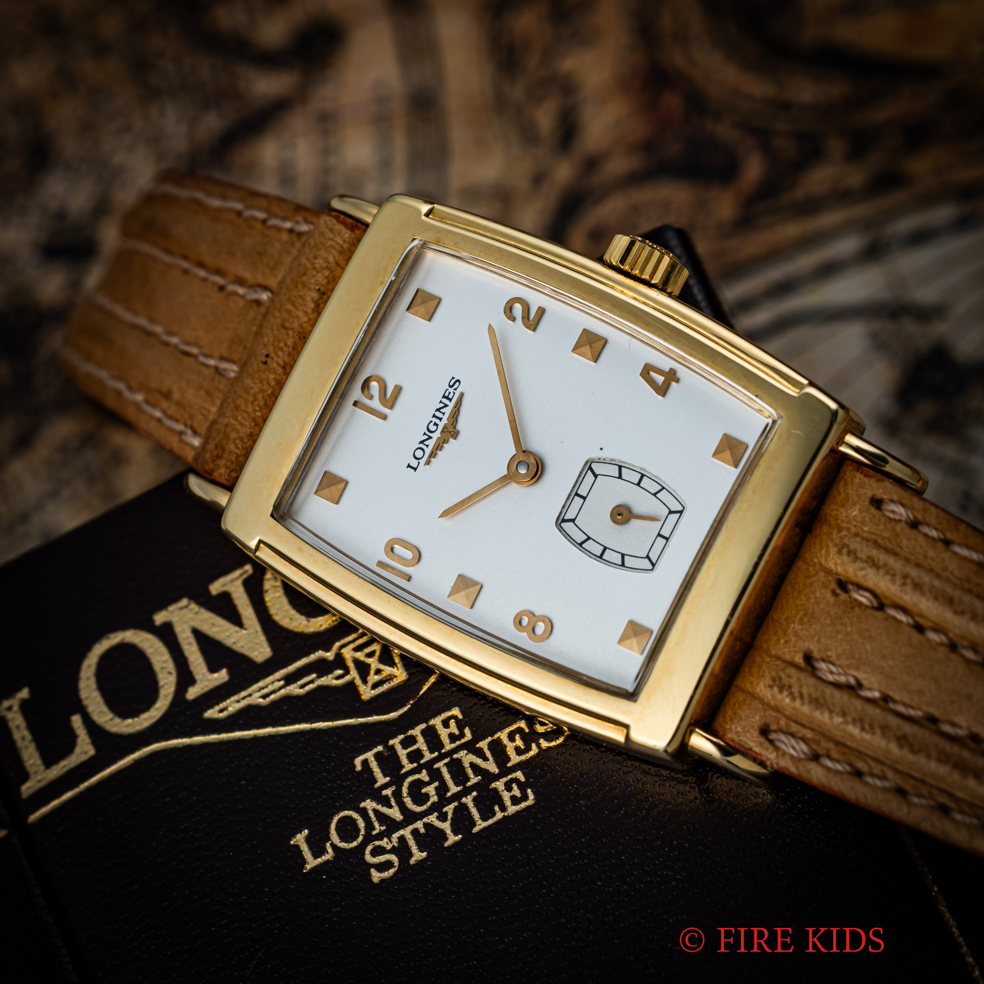 ロンジン レクタンギュラー 1990年代製 18金無垢 350本限定 箱、ギャラ付き