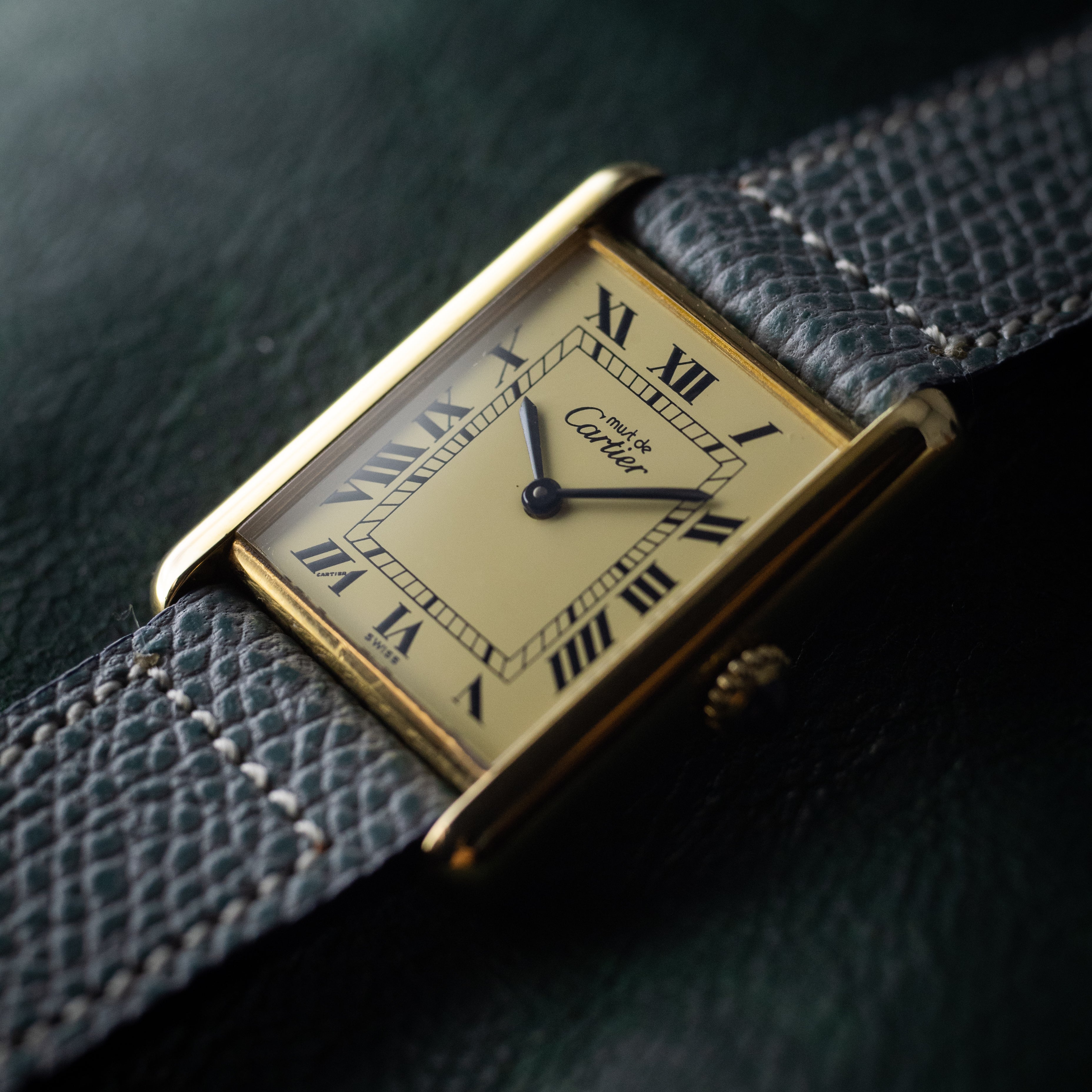 カルティエ マストタンクLM 1983年販売保証書付き アイボリーローマン 手巻き