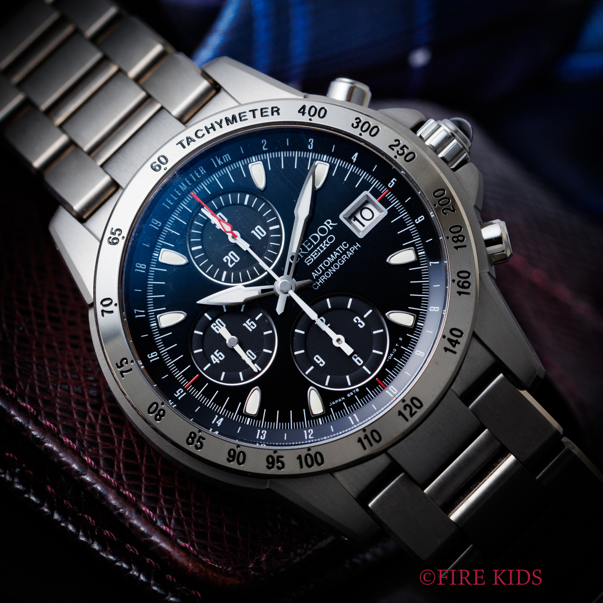 セイコー クレドール フェニックス チタン 未使用 2000年製 自動巻きクロノグラフ 取扱説明書、プライスタグ付き