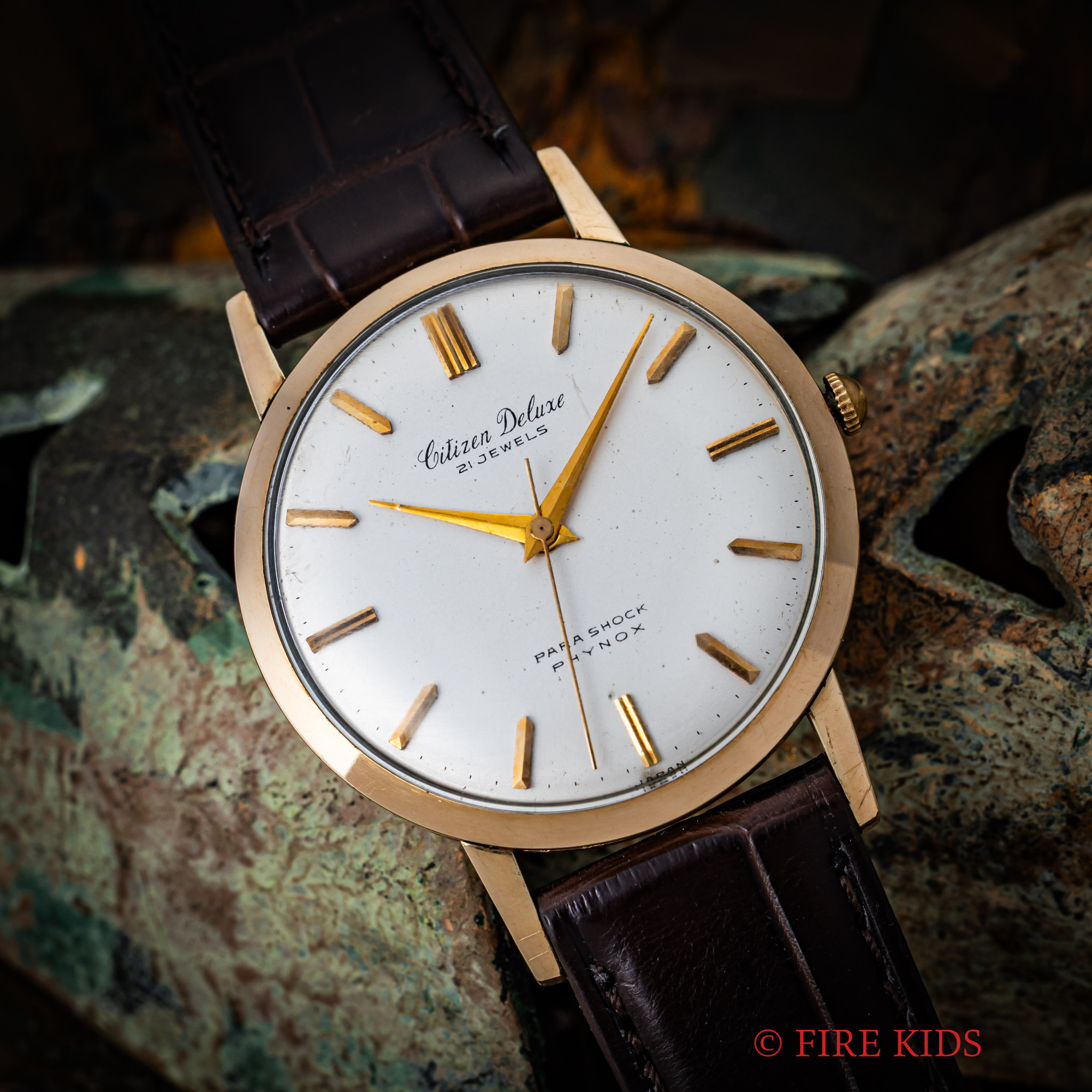 シチズン デラックス 1959年製 手巻き 14金張りケース  パラショック フィノックス