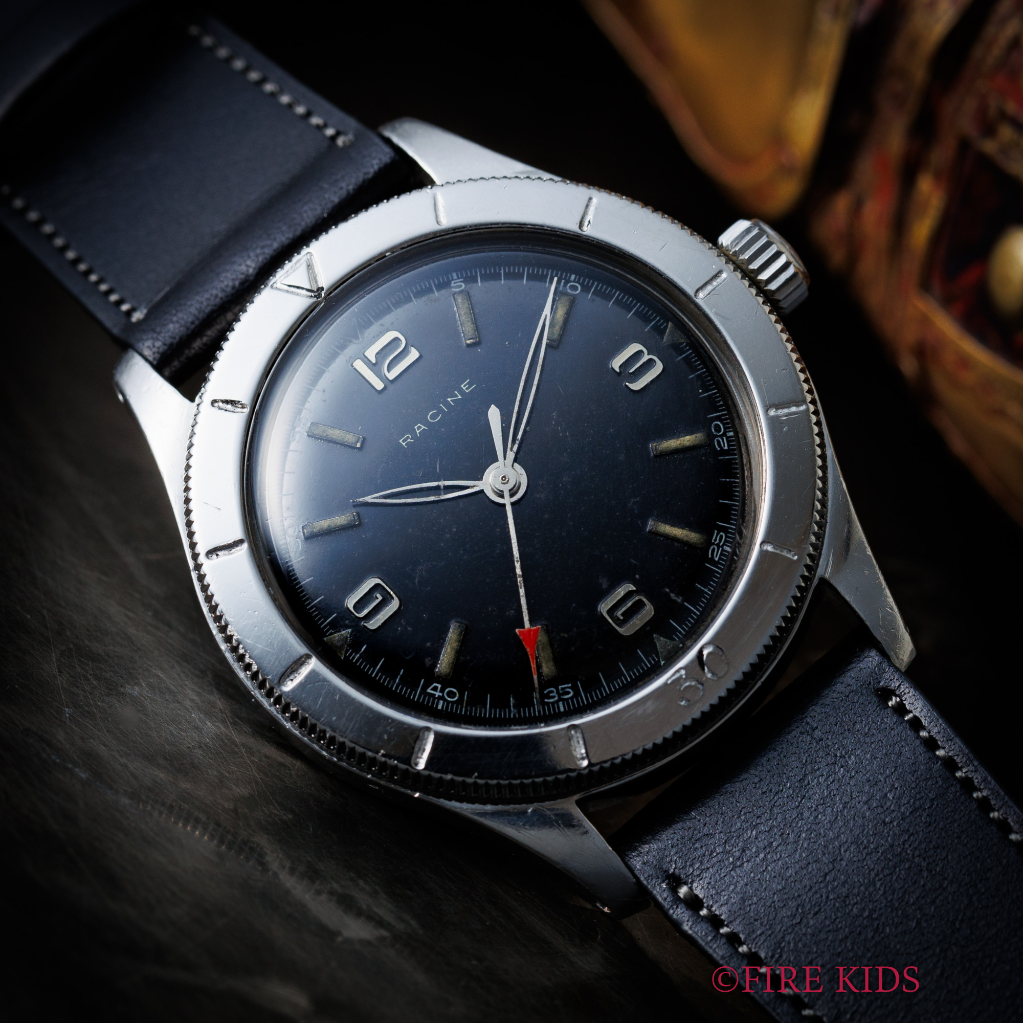 ラシン ギャレット 飛びアラビアダイヤル 1940年代 手巻き センターセコンド