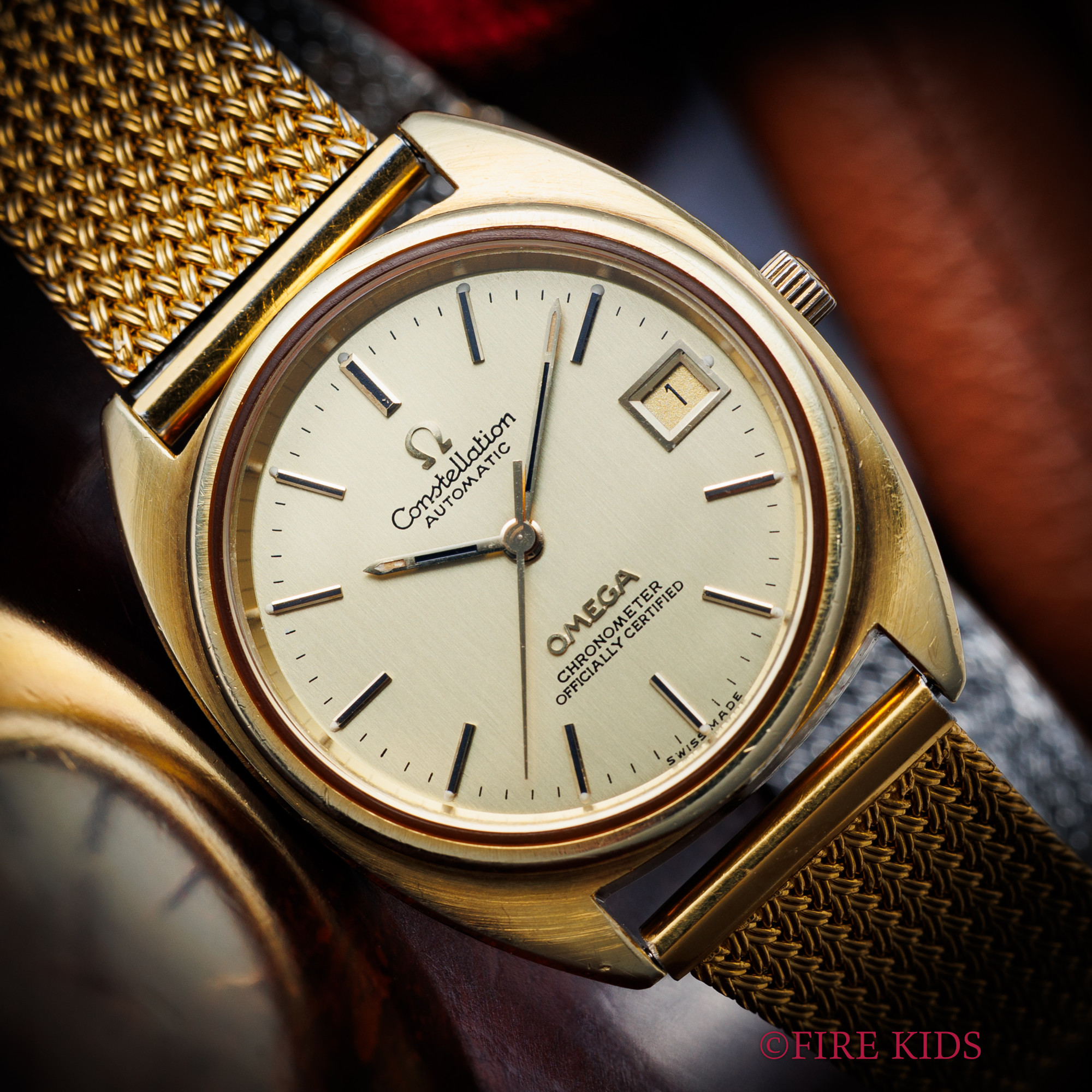 オメガ コンステレーション 1973年製 ジェンタ 金張り Ref.168 0056 純正ブレス付き ハイビート自動巻き