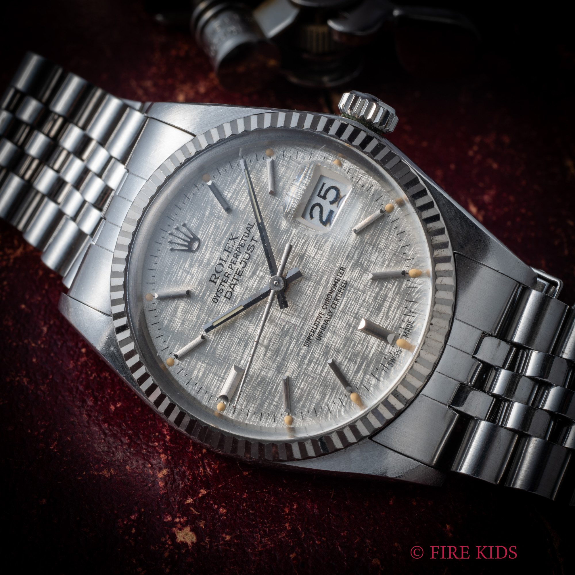 ロレックス デイトジャスト 1984年製 Ref.16014 リネンダイヤル クロノメーター自動巻 純正ジュビリーブレス ギャラ