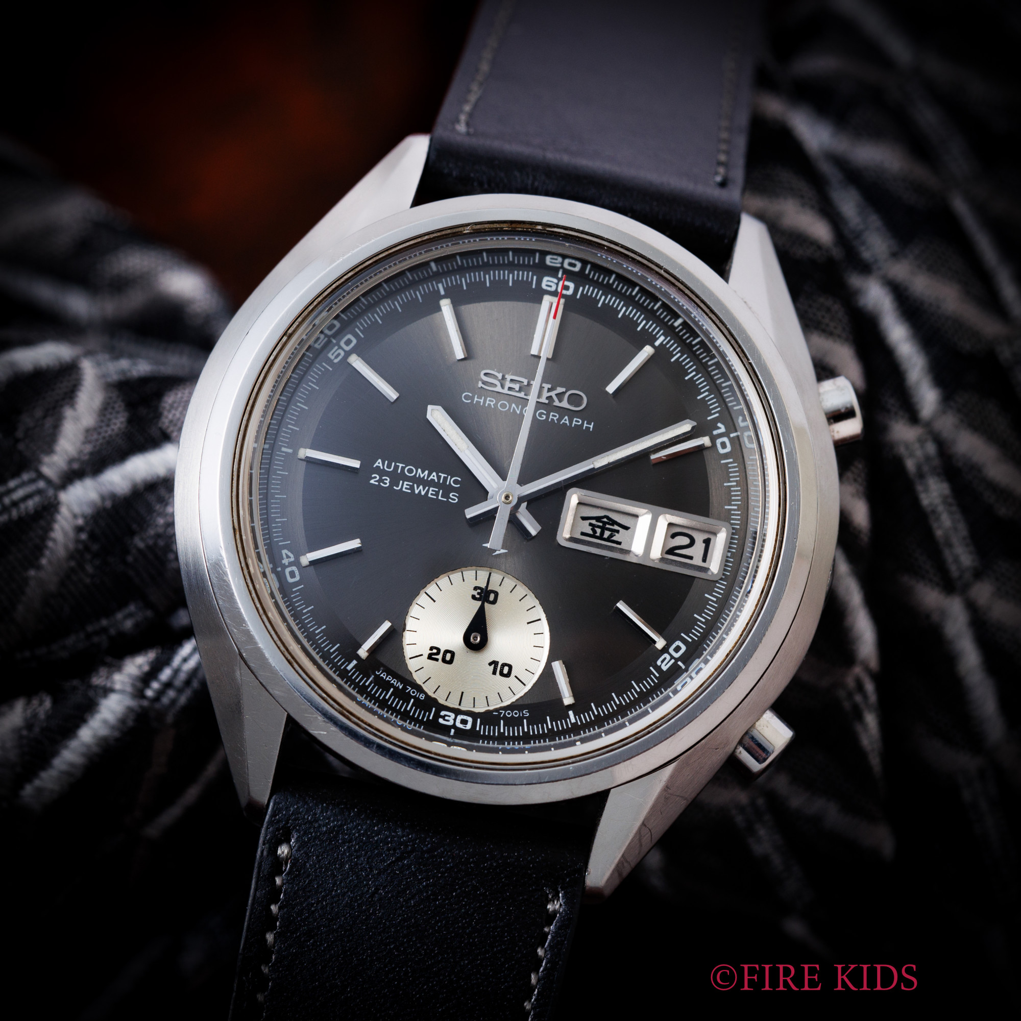 セイコー 一つ目クロノグラフ フライバック 1971年製 Ref.7018-7000 ブラック文字盤