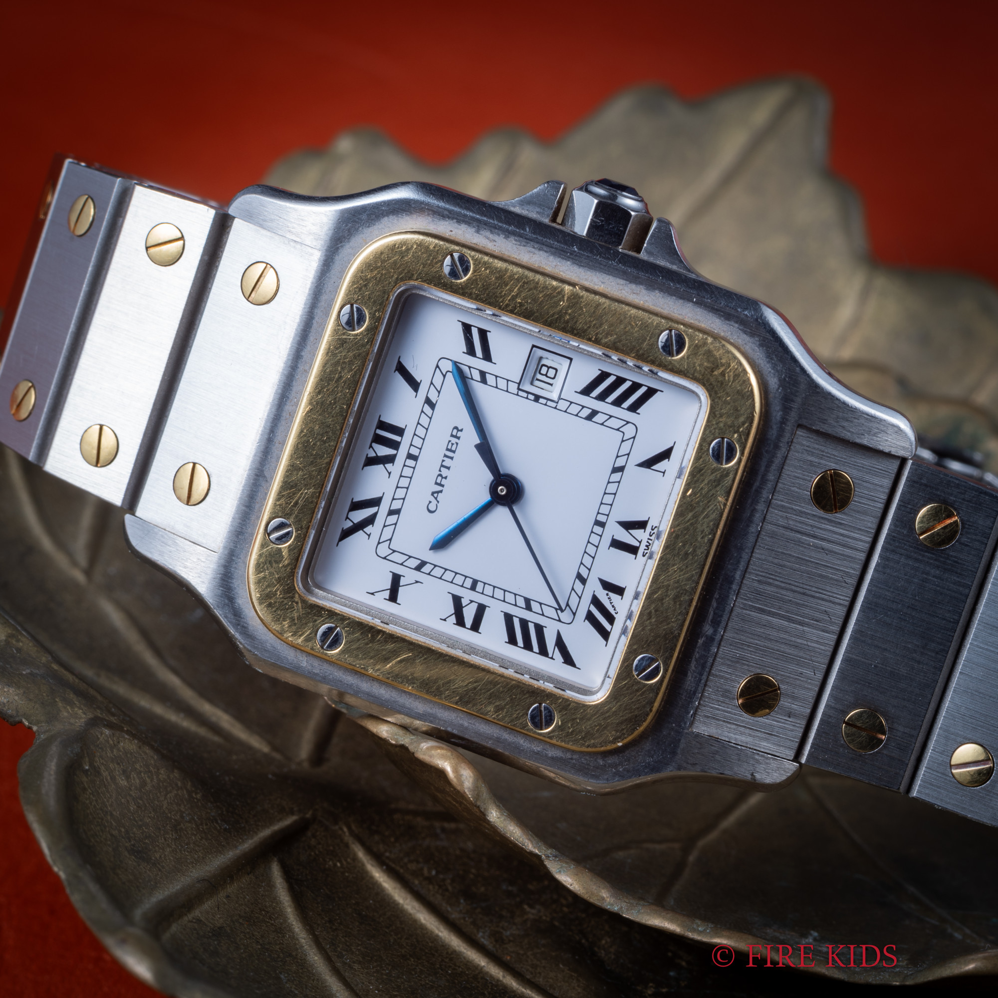 カルティエ サントス LMサイズ コンビ 1980年代製 自動巻 純正コンビブレス