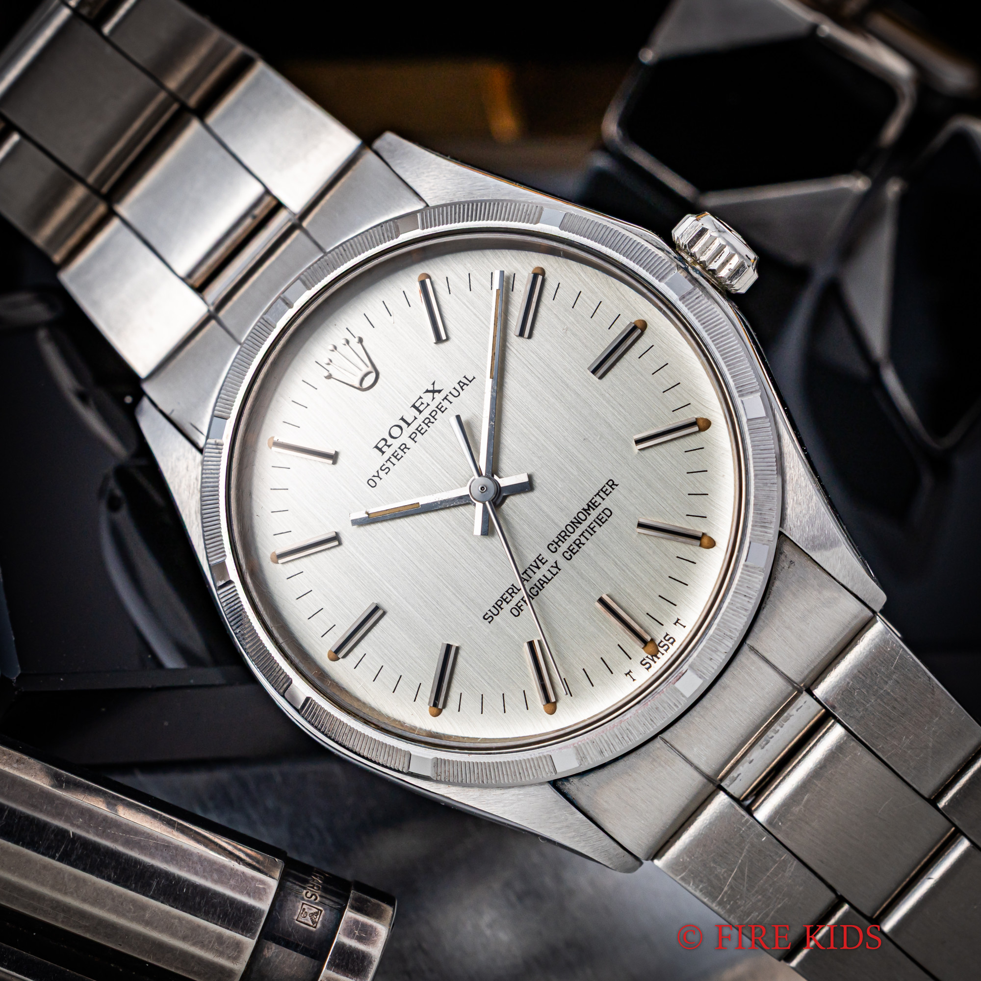 ロレックス オイスターパーペチュアル 1972年製 Ref.1003 自動巻 エンジンターンドベゼル 純正巻きオイスターブレス