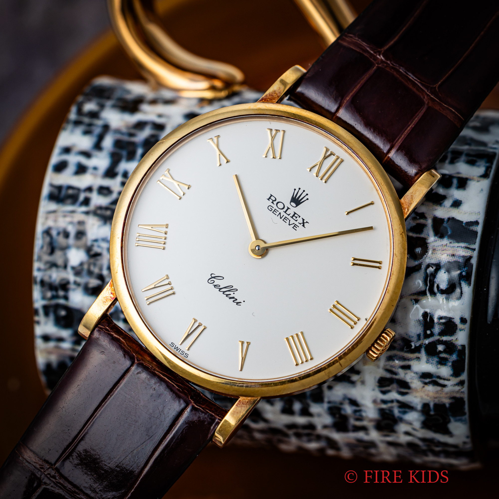 ロレックス 18金無垢チェリーニ 1991年製 ローマンダイヤル Ref.5112 手巻 純正金無垢尾錠