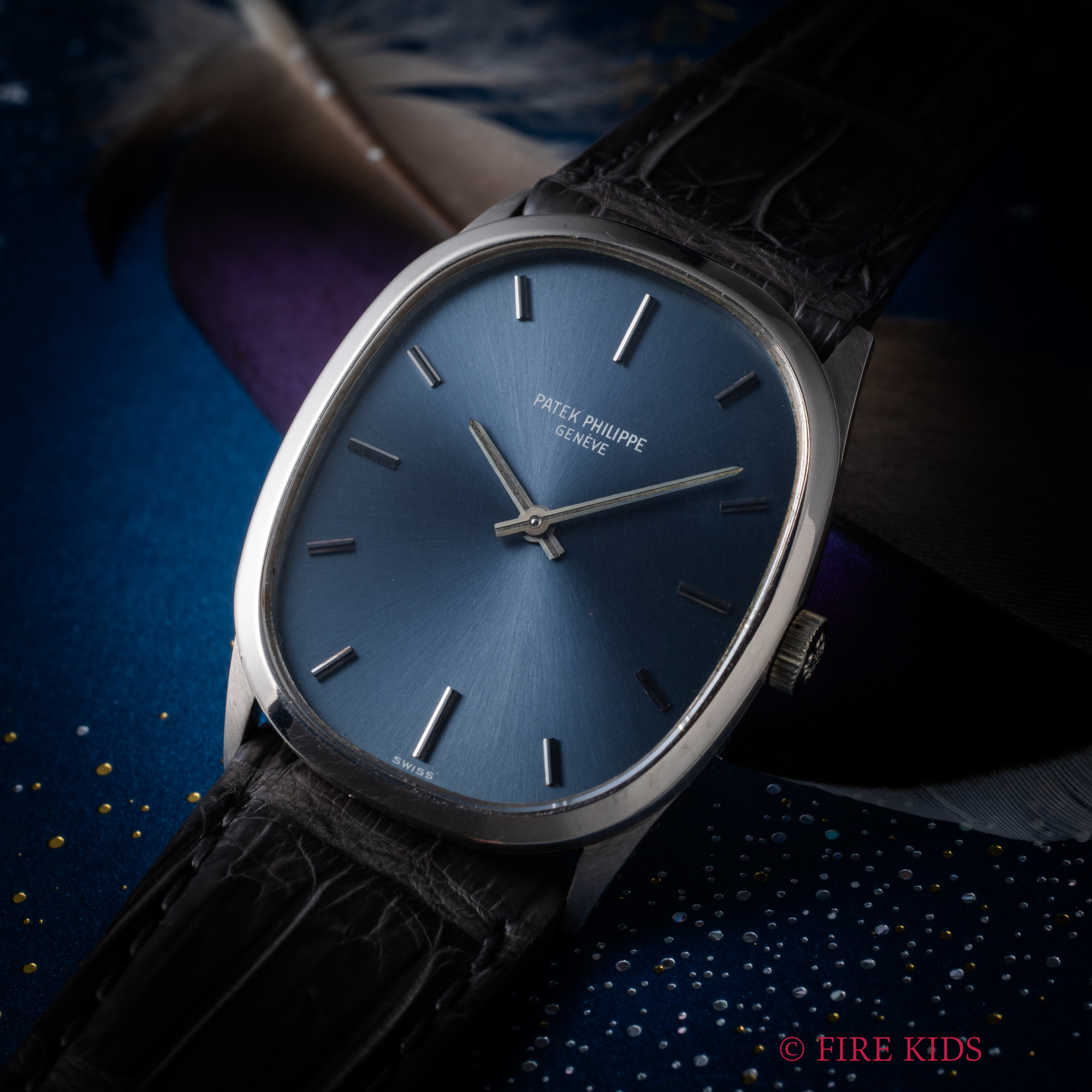 パテック・フィリップ ゴールデンエリプス ブルーグレーダイヤル 18金無垢ホワイトゴールドケース Ref.3546 手巻 Cal.23-300PM