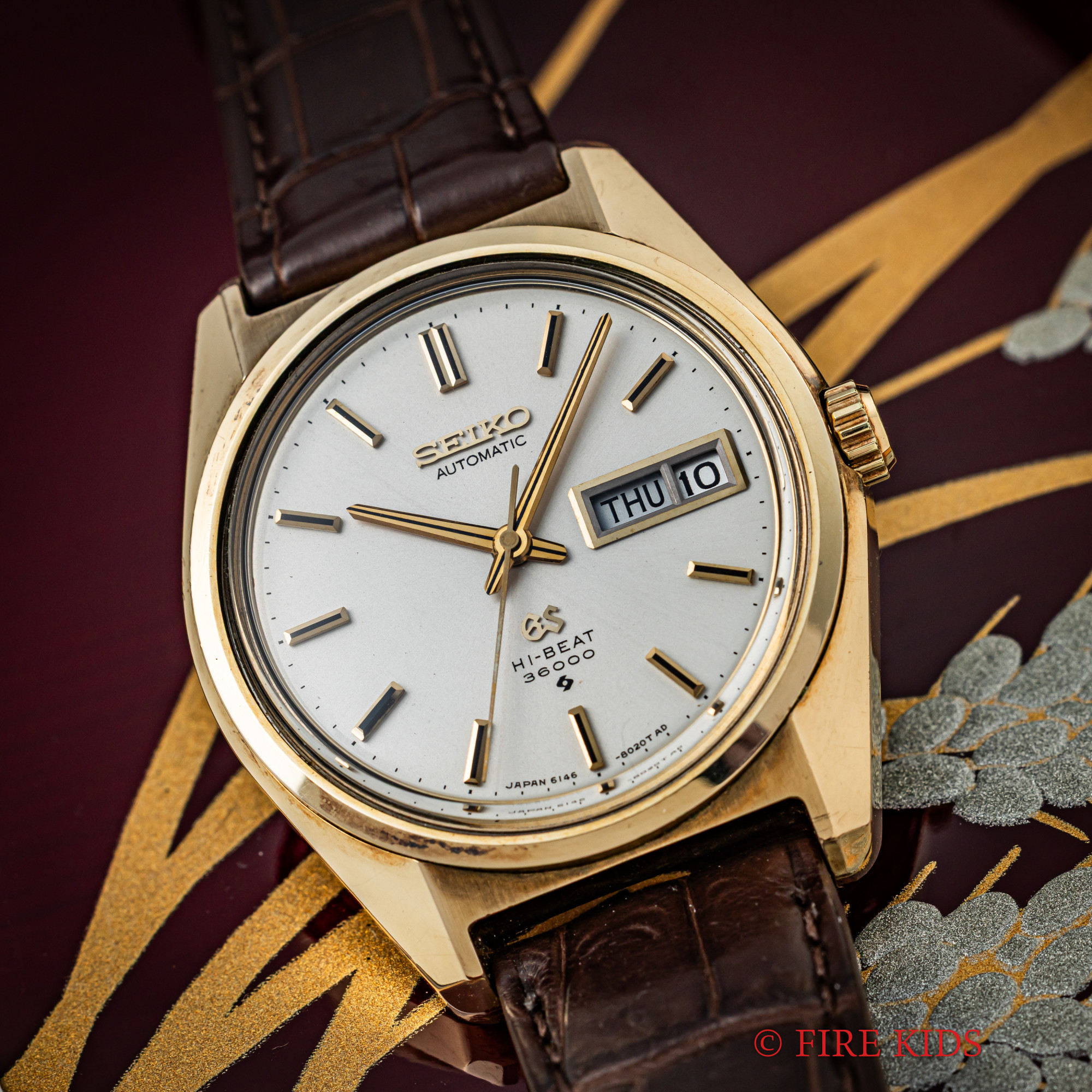 グランドセイコー 61GS 1969年製 キャップゴールド 10振動自動巻き デイデイト 箱、純正尾錠付き