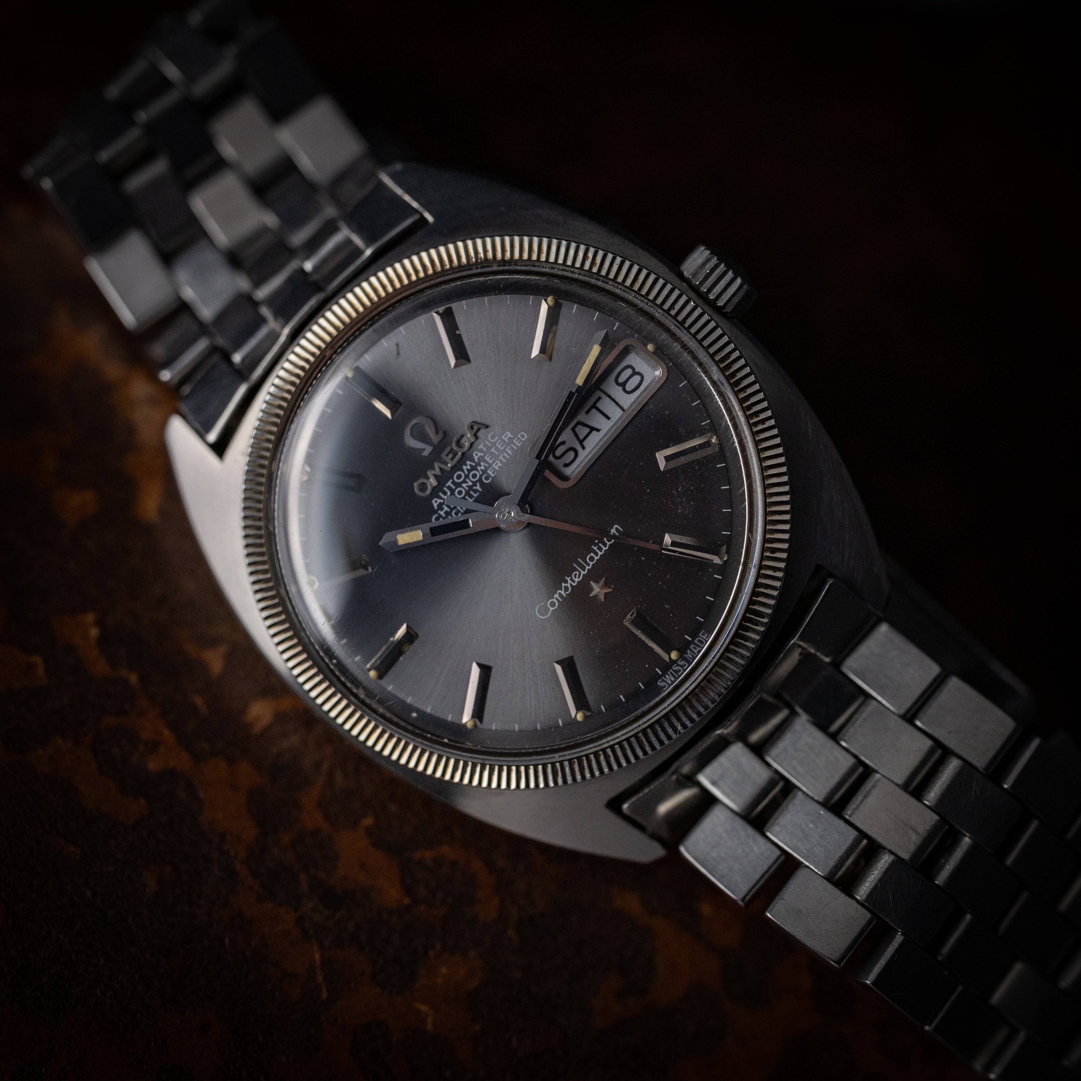 オメガ コンステレーション 1969年製 ジェンタ グレーダイヤル ブレス付き