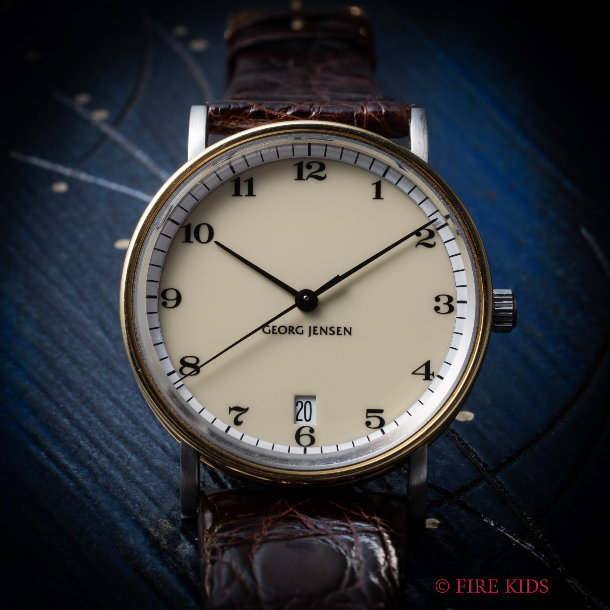 ジョージ・ジェンセン　ラウンドケース　コンビ 1990年代製 自動巻き 裏スケ