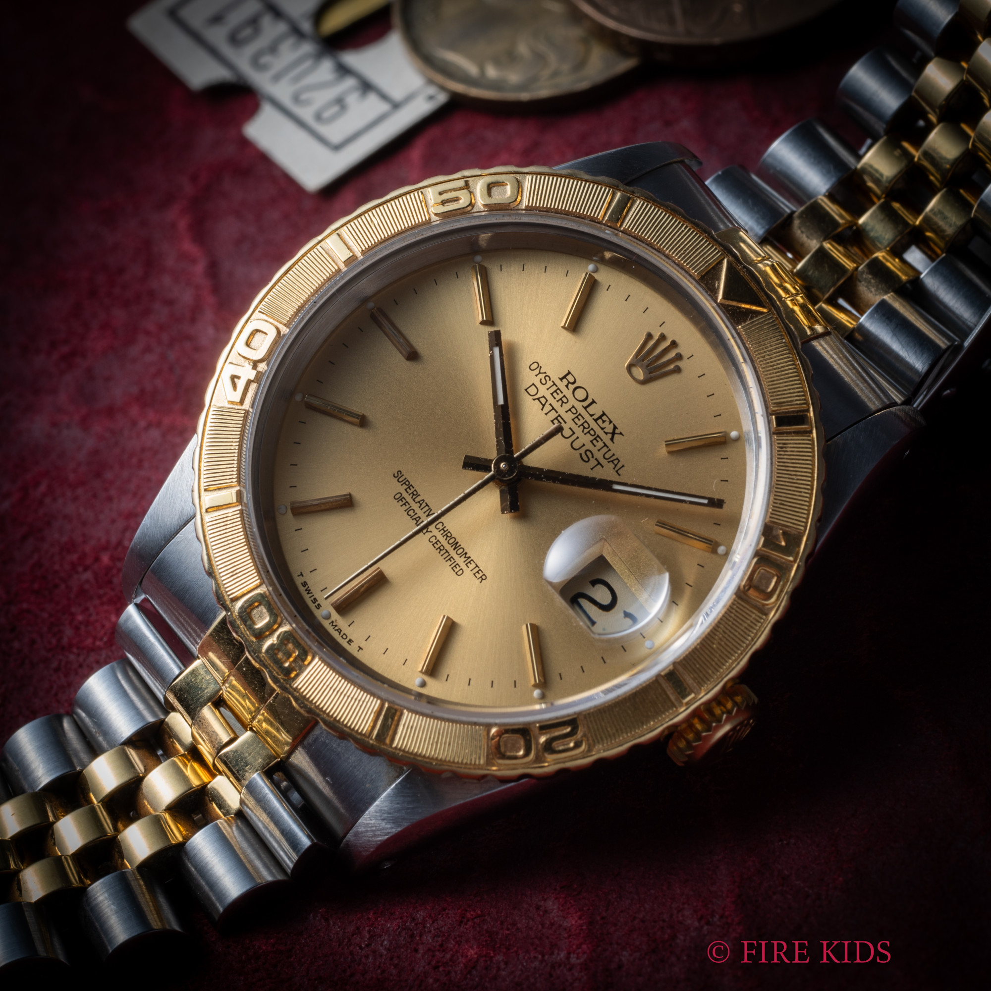 ロレックス デイトジャスト サンダーバード コンビ 1990～1991年製 Ref.16263 Cal.3135 サンレイ文字盤 純正ジュビリーブレス