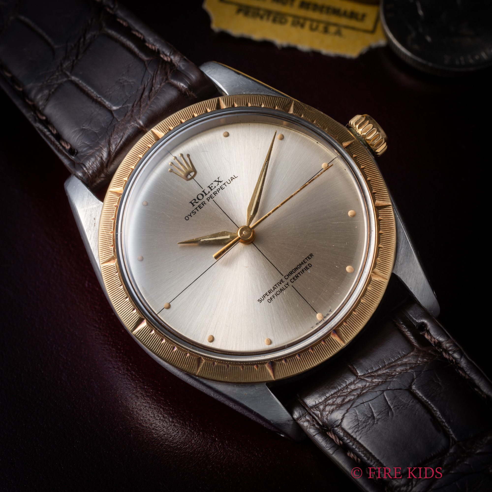 ロレックス  オイスターパーペチュアル ゼファー コンビ 1965年製 Ref.1008 アルファハンド 自動巻き