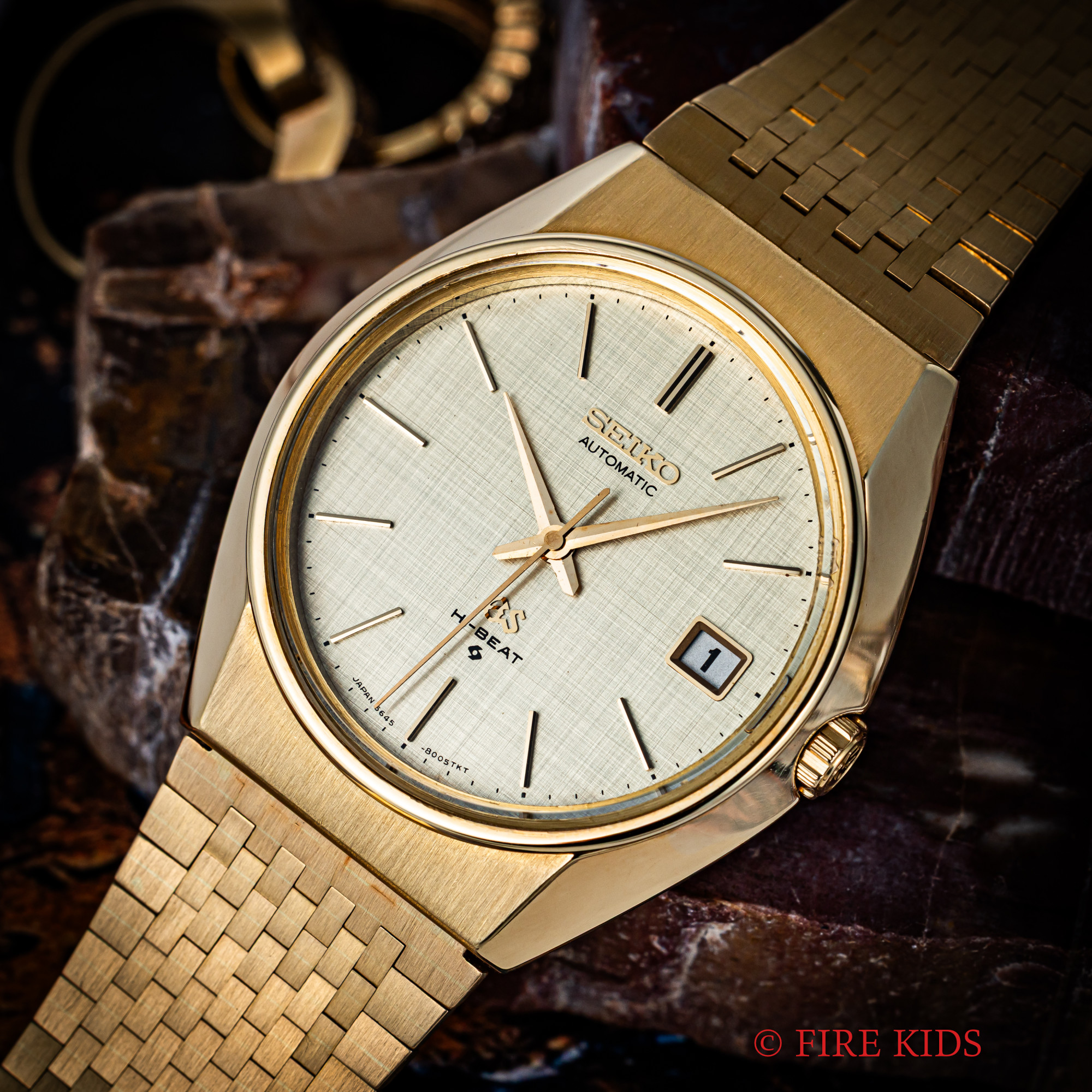 グランドセイコー 56GS K18YG 純正金無垢ブレス付き 1972年製 Ref.5645-8000