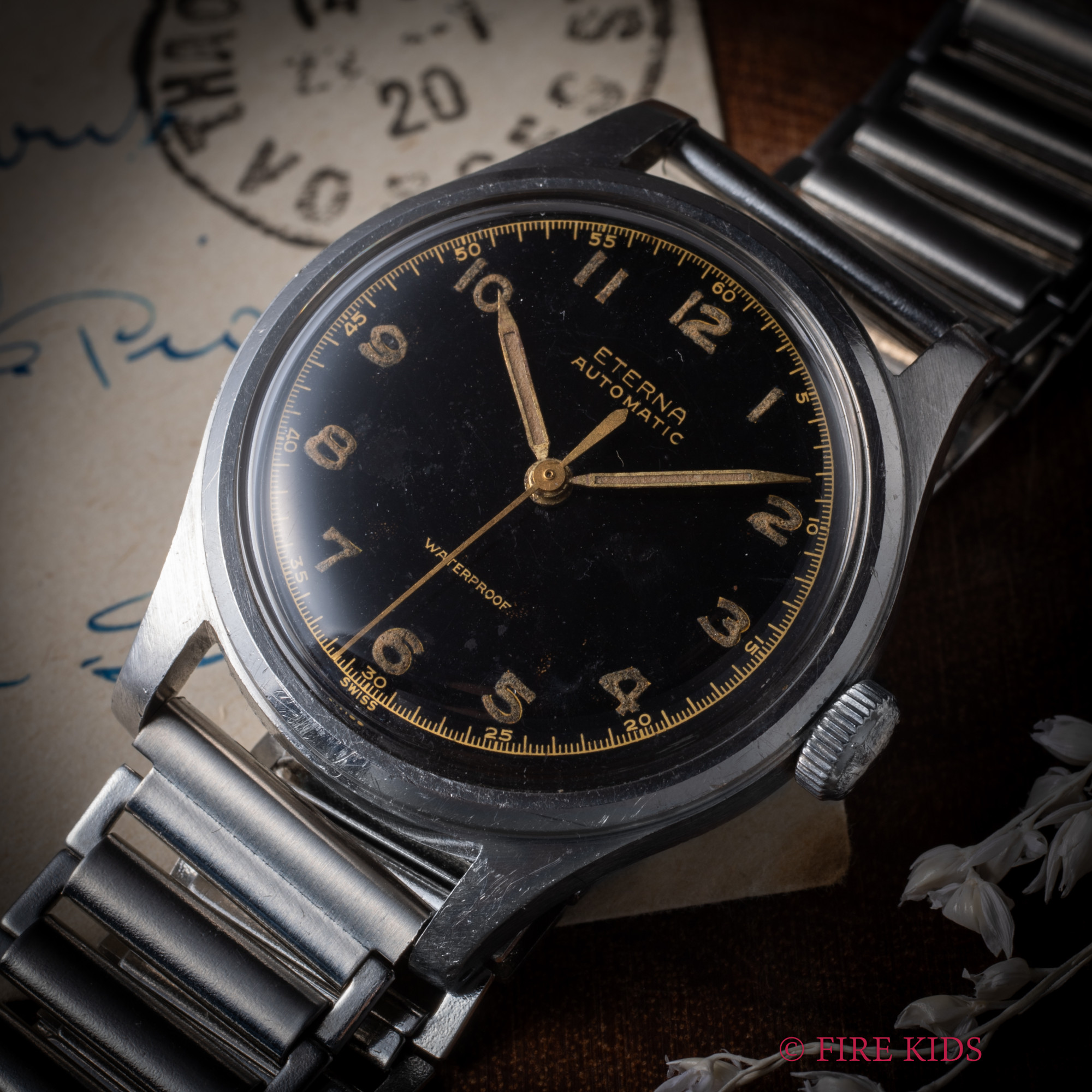 エテルナ ギルトダイヤル 1940年製 自動巻き バンパー式 ハーフローター 全アラビア