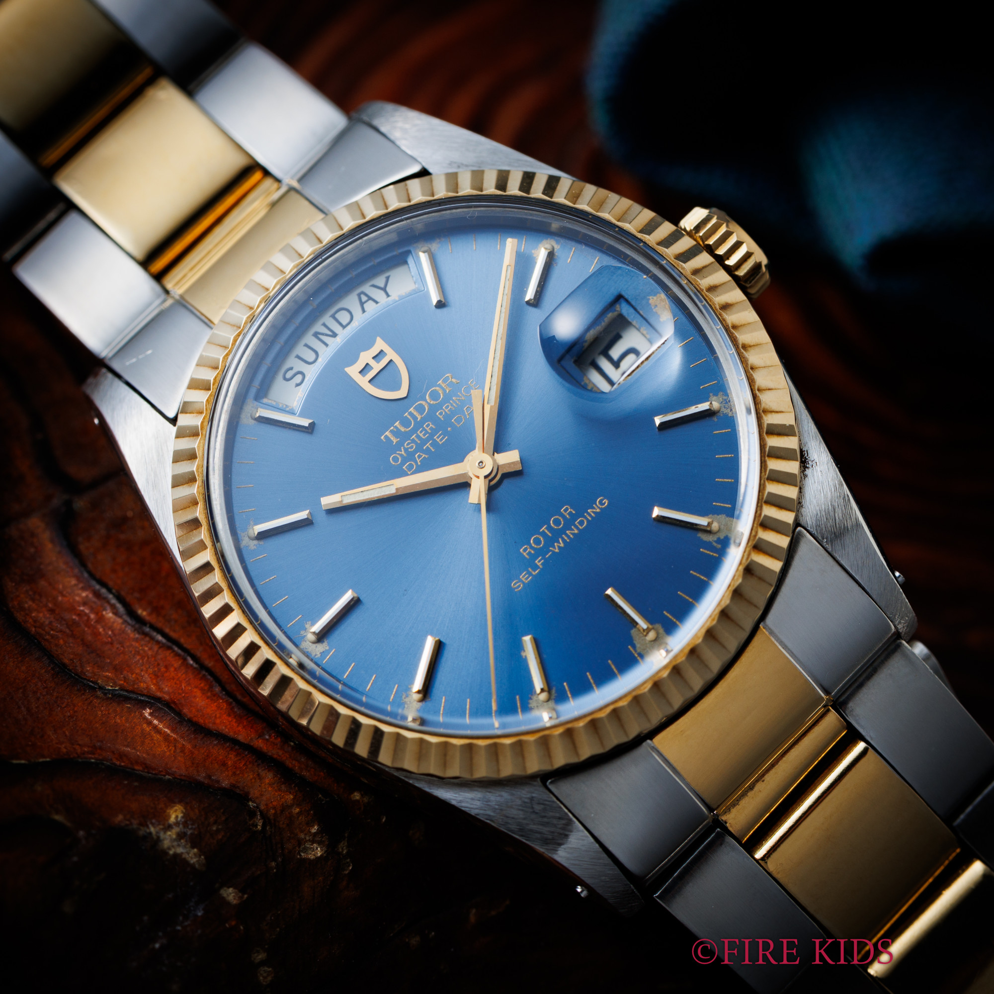 チューダー デイトデイ 1979年製 Ref.94613 ブルーダイヤル 自動巻 純正ブレス