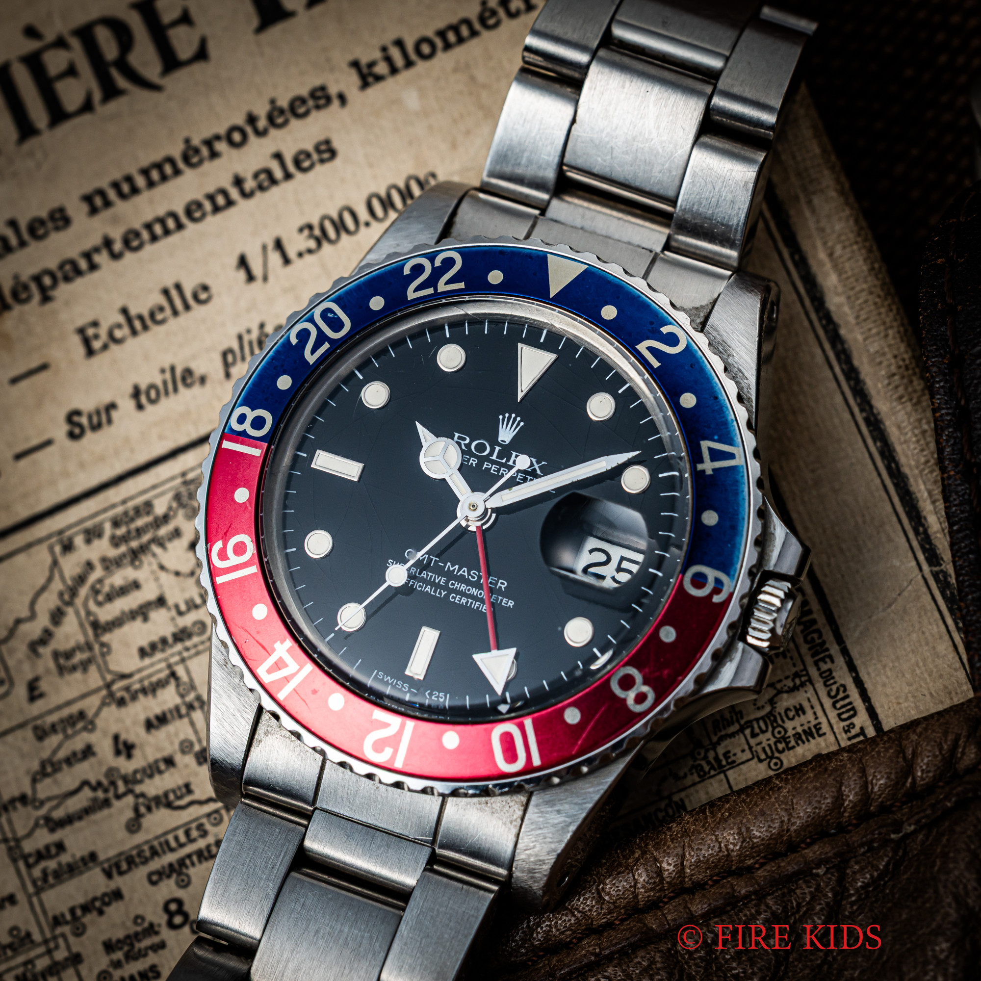 ロレックス 1984年製 GMTマスター ペプシベゼル Ref.16750 自動巻クロノメーター オールトリチウム 純正オイスターブレス