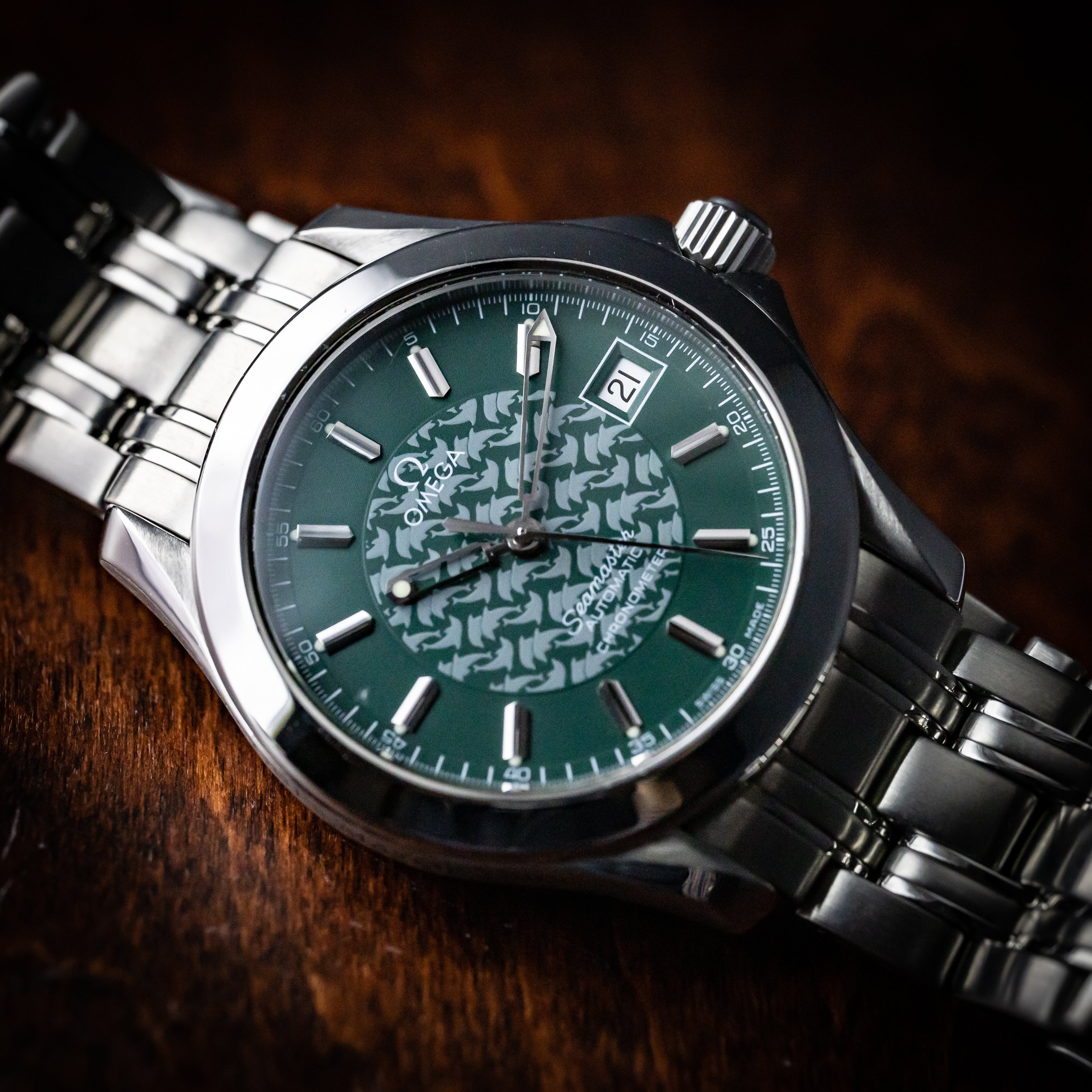オメガ シーマスター120 1998年製 ジャックマイヨール 限定 グリーンダイヤル