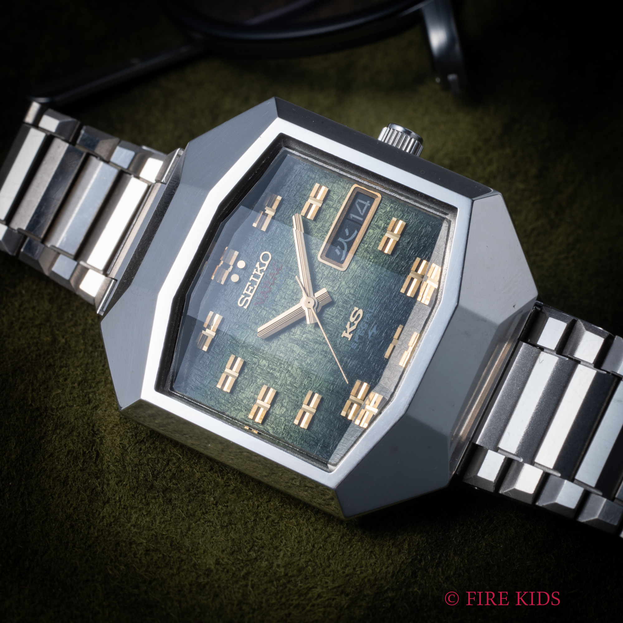 キングセイコー バナック スぺシャル カットガラス グリーン 純正ブレス 1973年製 デイデイト 8振動自動巻き