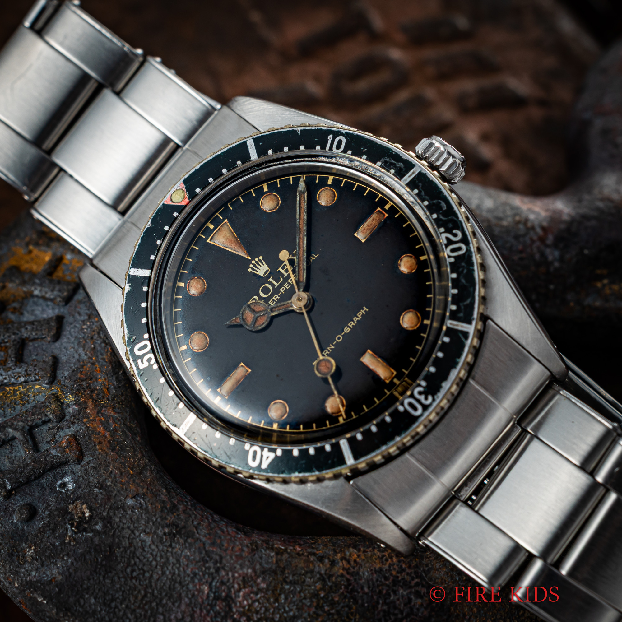 ロレックス ターノグラフ 1954年製 Ref.6202 純正リベットブレス