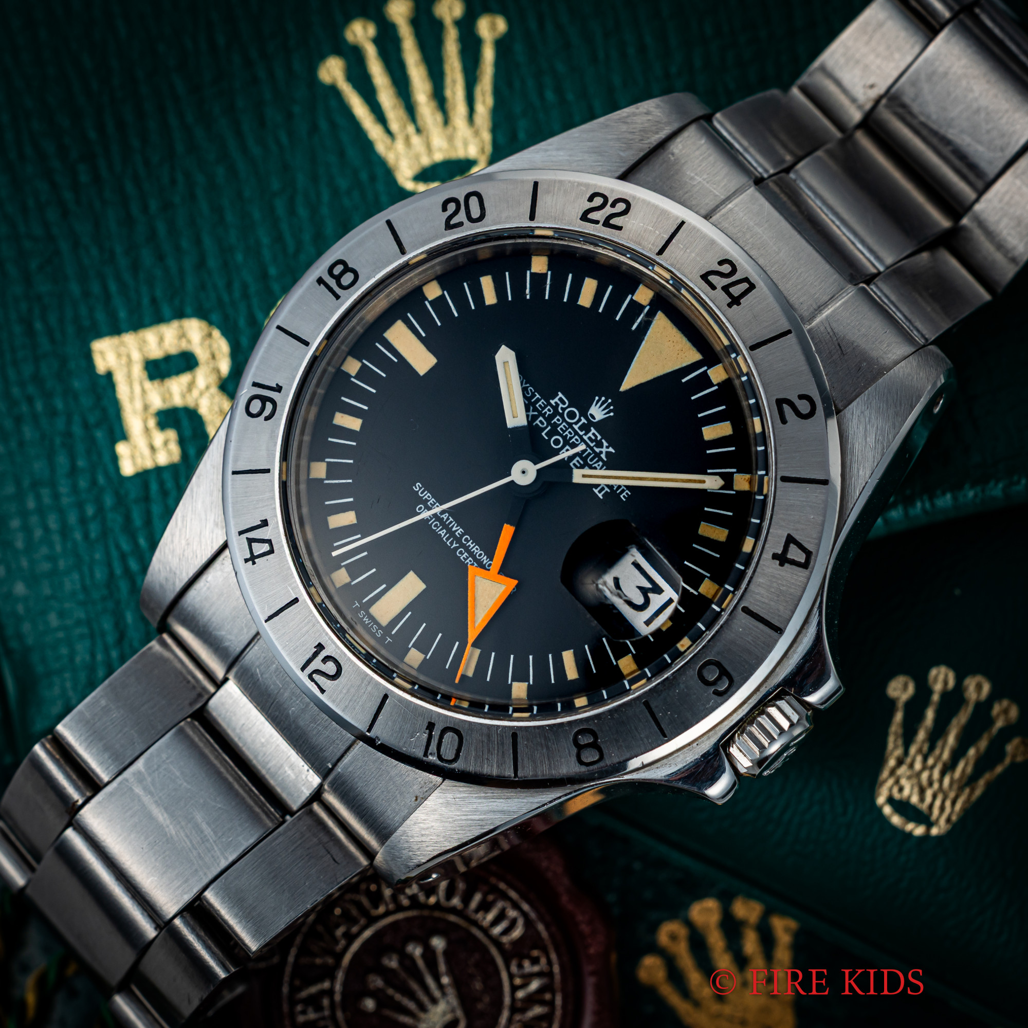 ロレックス　エクスプローラーⅡ　1972年製　MK1ダイヤル　MK2ベゼル　Ref.1655　フルセット