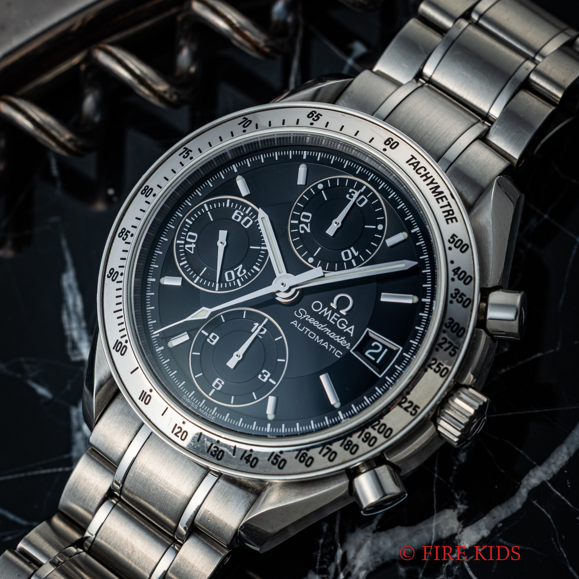 オメガ スピードマスター オートマチック 1998年製 自動巻き Cal.1152 ブラック デイト付き