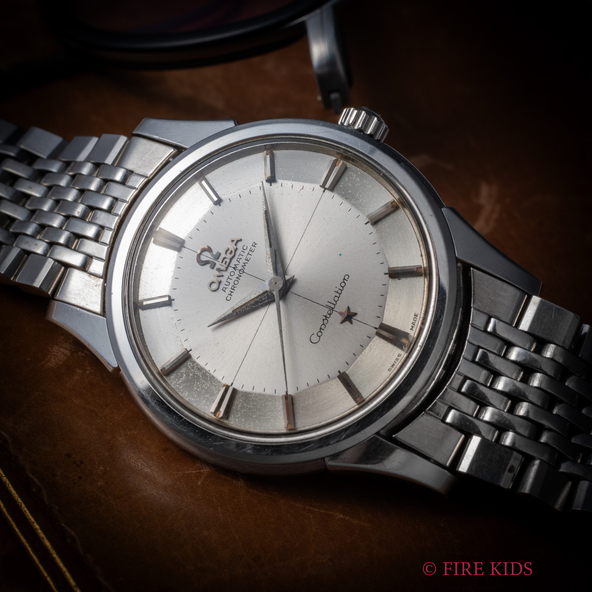 オメガ コンステレーション 12角 1962年製 Ref.14381 61 SC ノンデイト自動巻クロノメーター Cal.551 パイパンダイヤル 純正ステンレスブレス