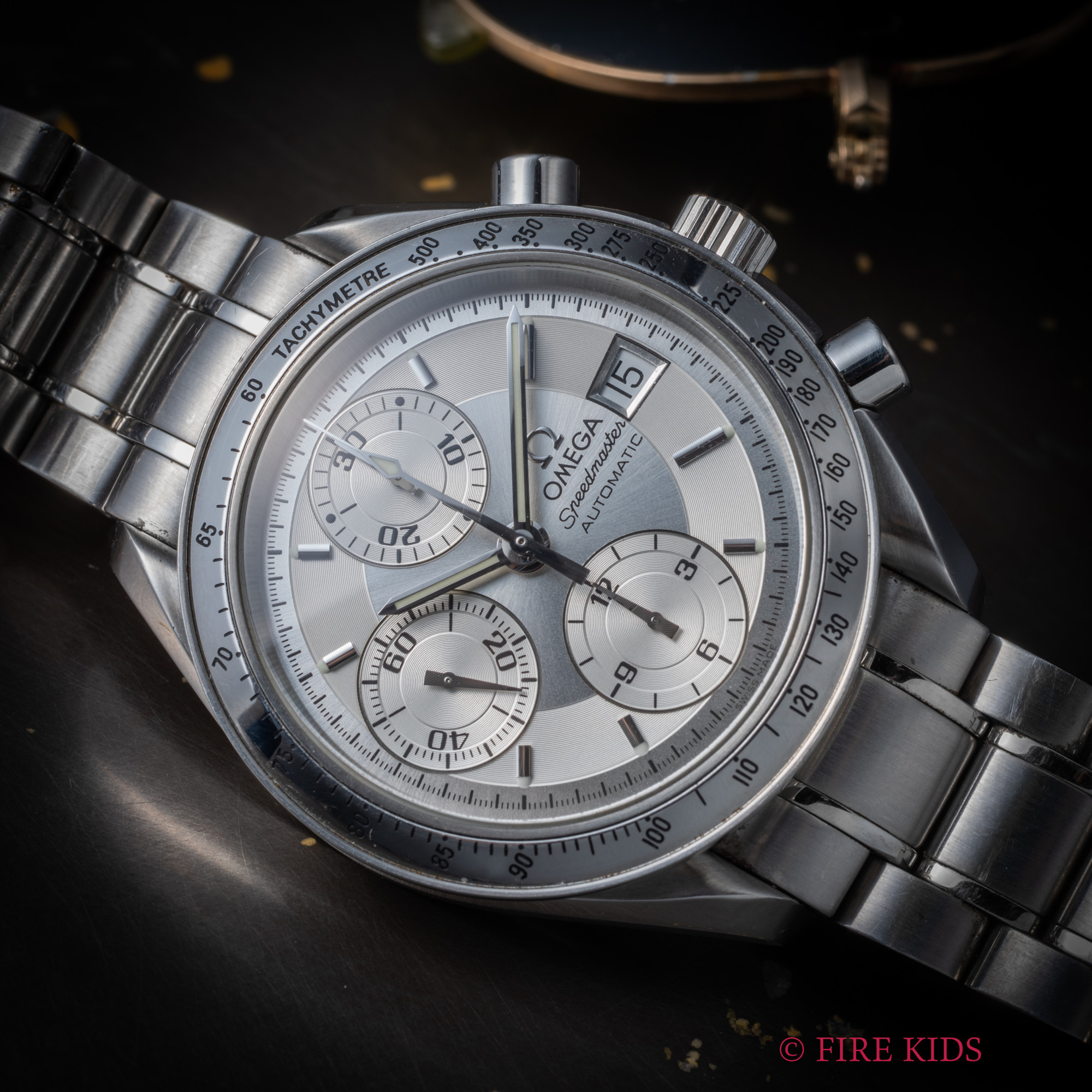 オメガ スピードマスター 1998年製 シルバー文字盤 自動巻き Ref.3513.30　箱、ギャラ、タグ、取説付