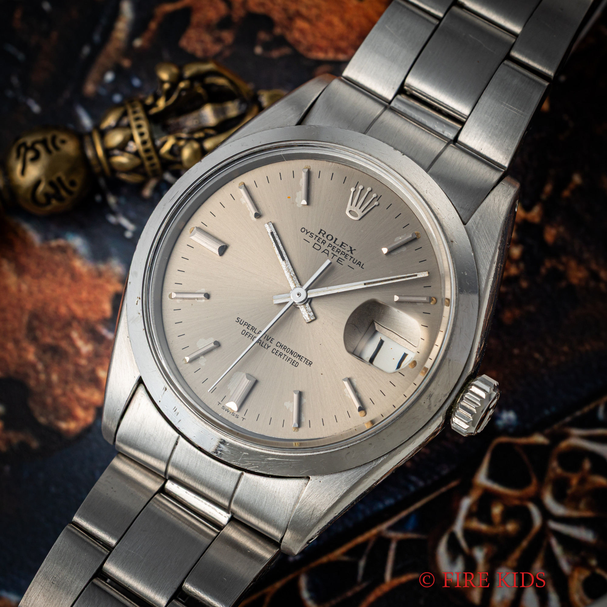 ロレックス オイスターパーペチュアルデイト ブラウン Ref.1500 1969年製 自動巻き 純正巻きブレス