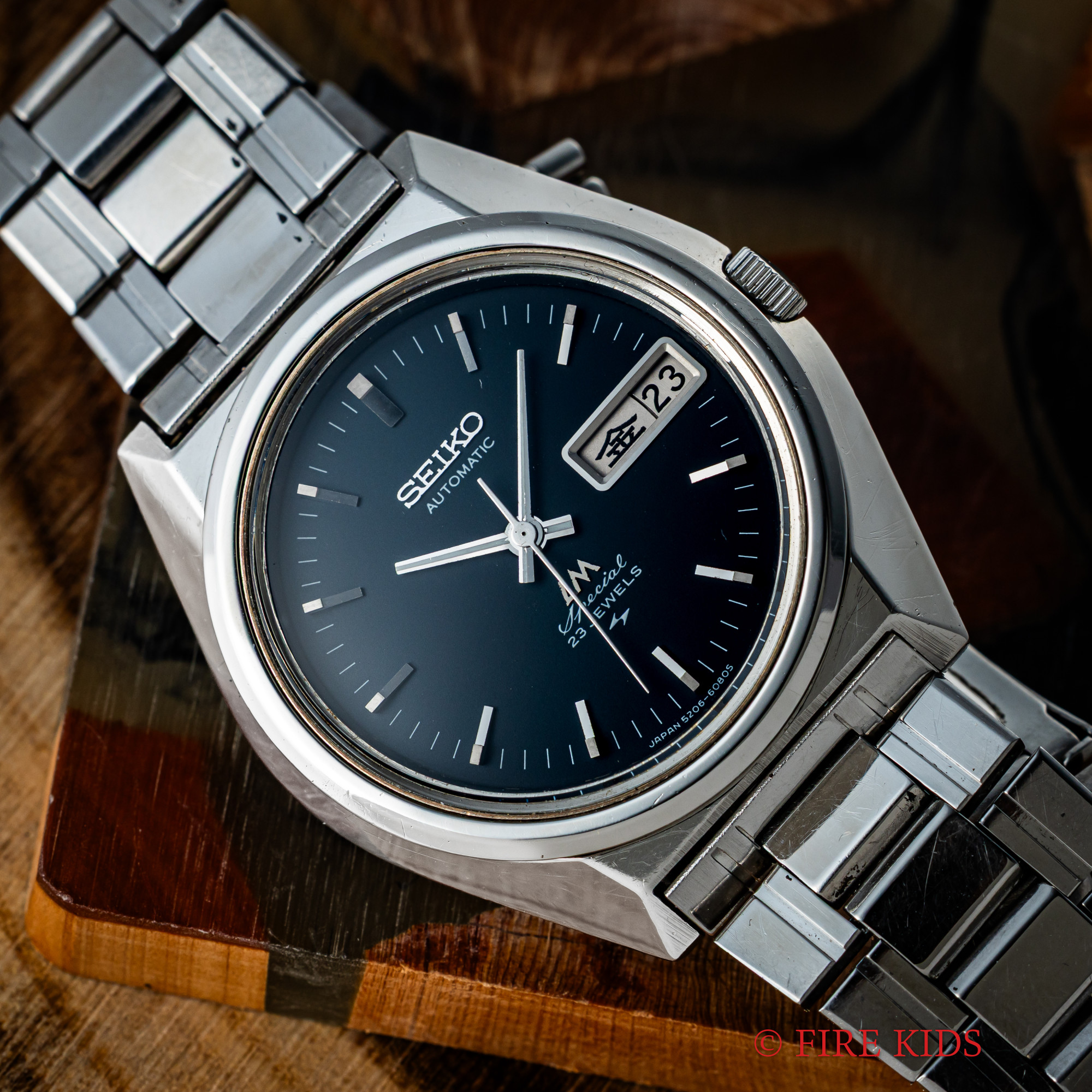 セイコー ロードマチック スペシャル 1972年製 Ref.5206-6081 ダークブルーダイヤル 自動巻 純正ブレス