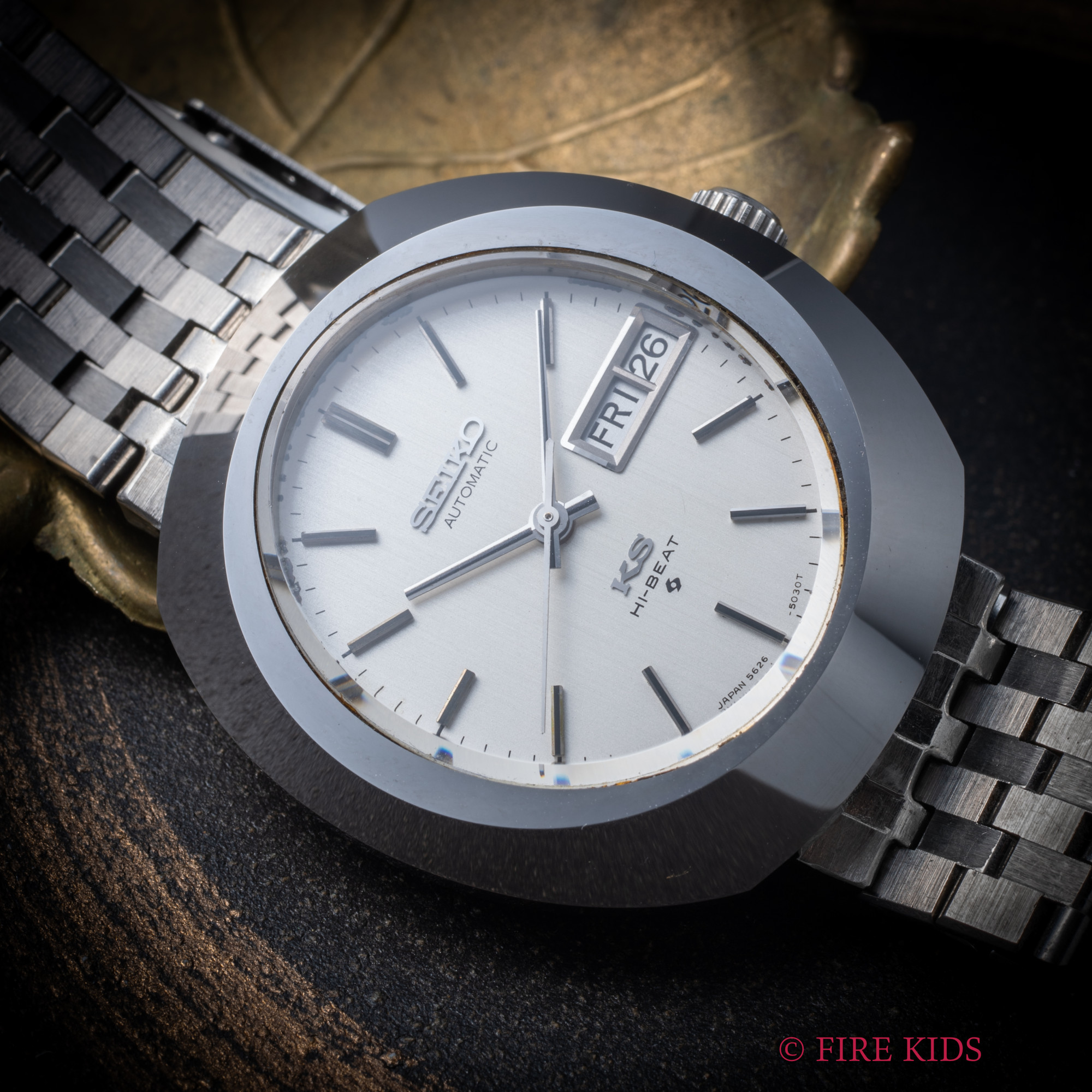 キングセイコー 56KS 1971年製 超硬ケース Ref.5626‐5030 ハイビート自動巻 和製ダースベイダー 純正ステンレスブレス