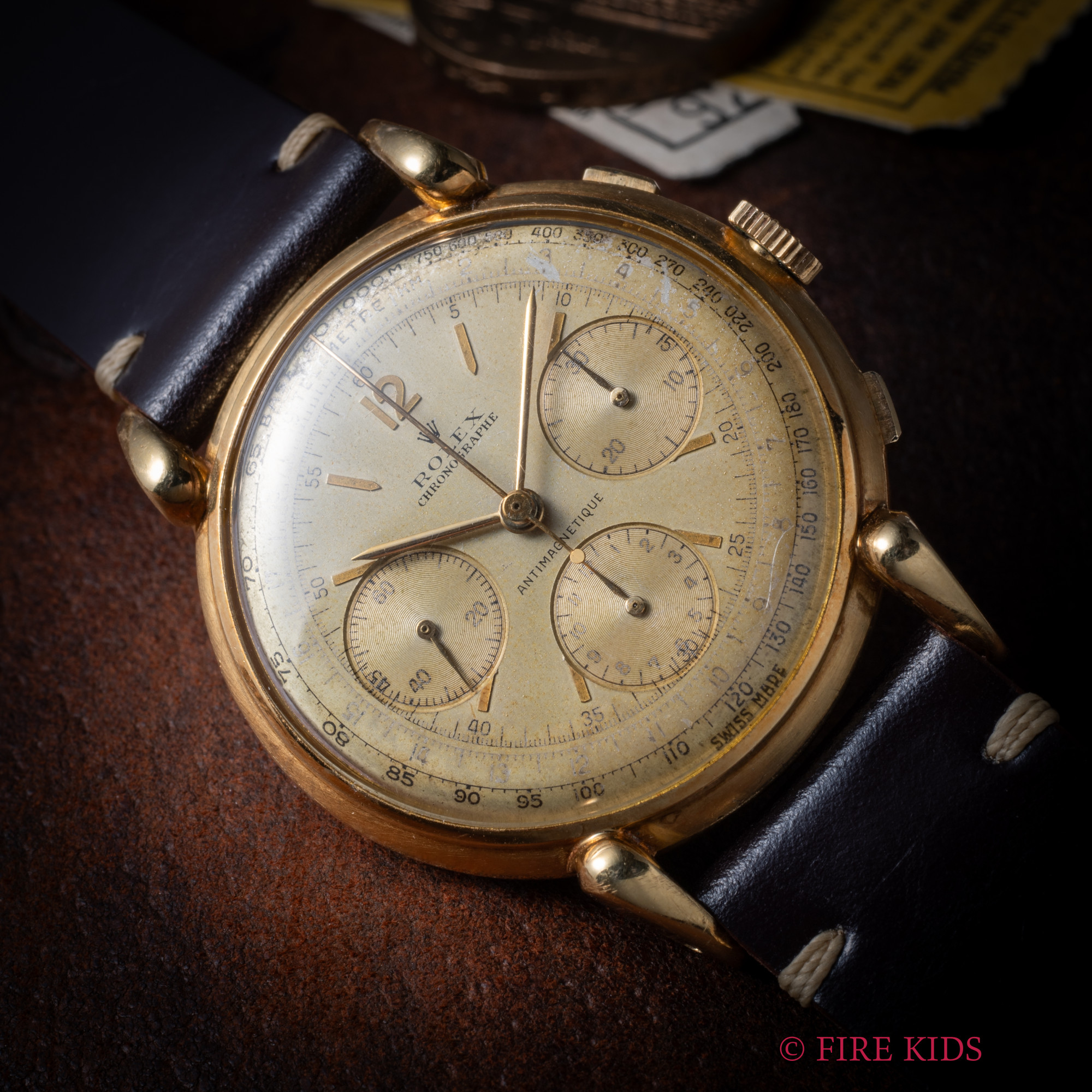 ロレックス クロノグラフ 1947年製Ref.4313 18金無垢 手巻 メーカー見積書付 純正尾錠付