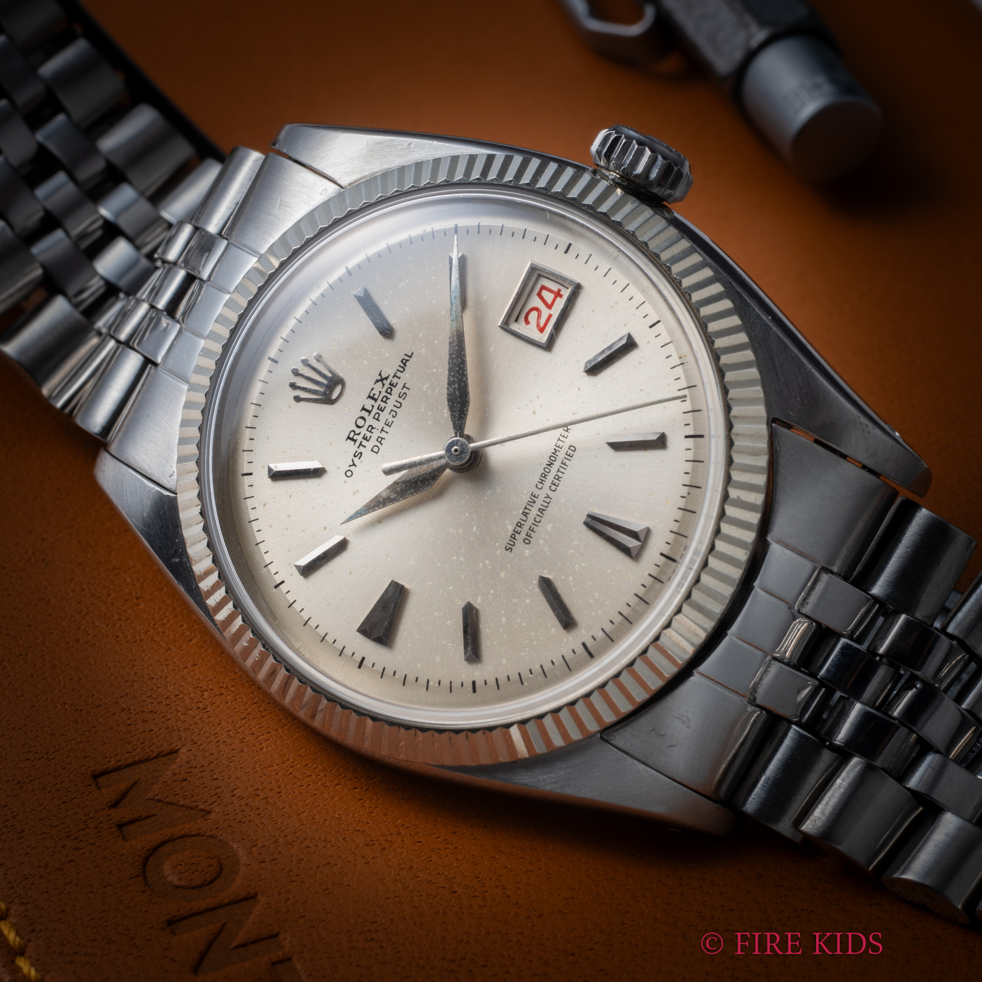 ロレックス デイトジャスト 1958年製 Ref.6605 シルバーダイヤル ドーフィンハンド 純正ジュビリーブレス