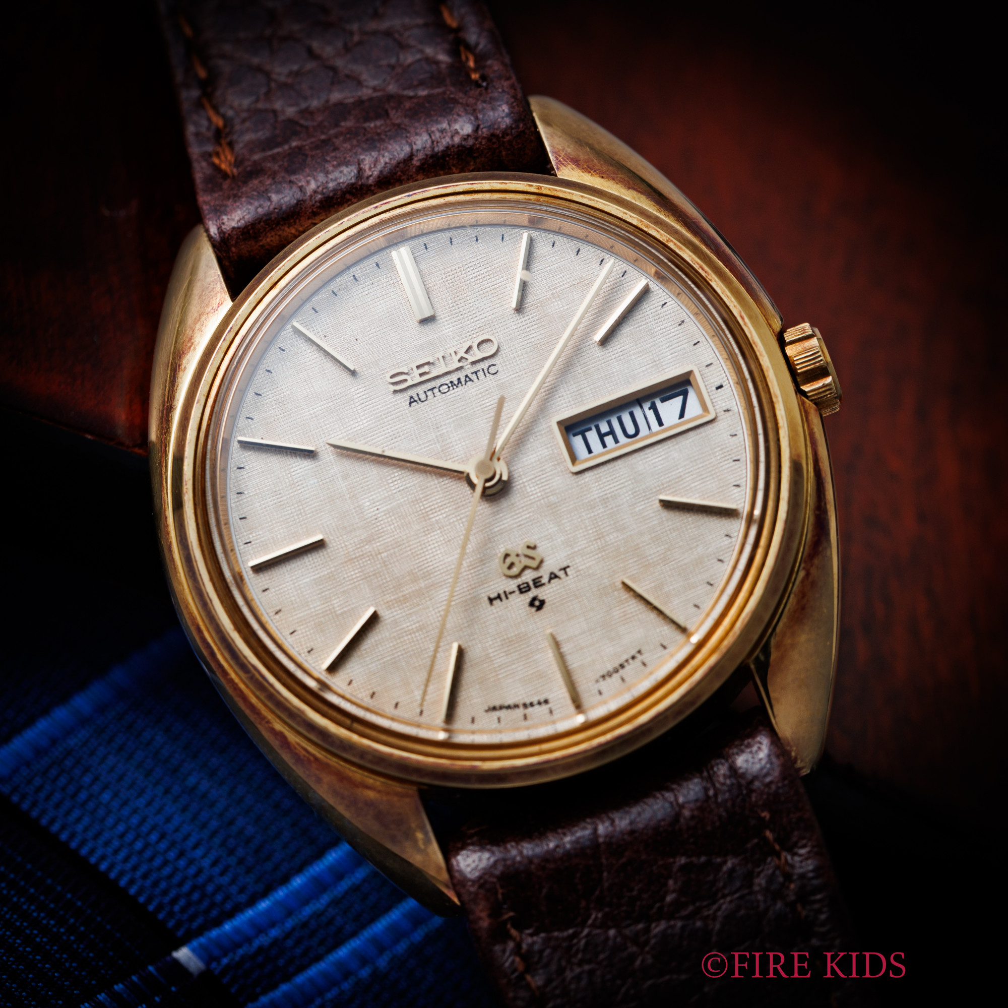 グランドセイコー 56GS 18金無垢ケース 1971年製 Ref.5646-7005 リネン文字盤 ハイビート 自動巻