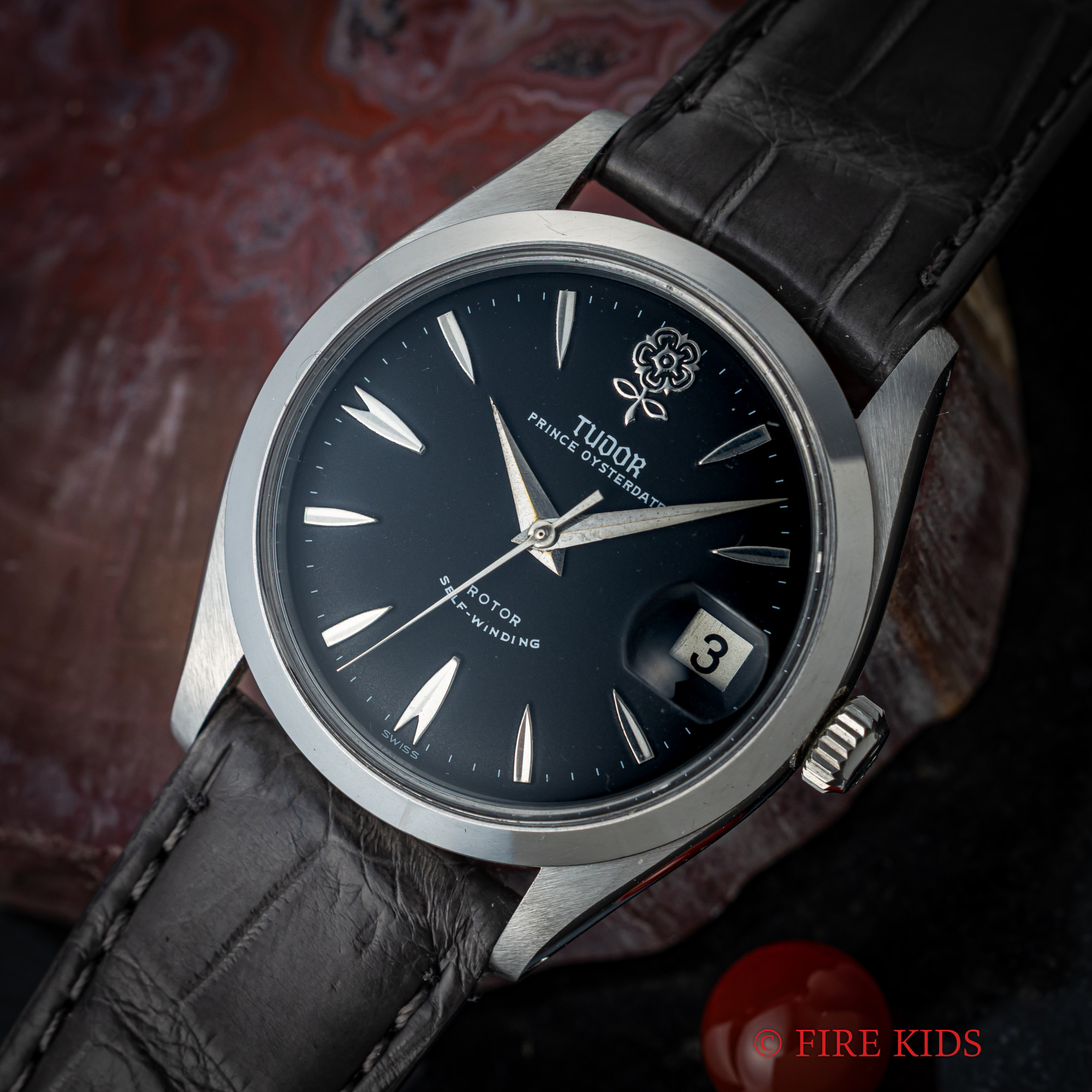 チューダー デカバラ プリンスオイスターデイト 1964年製 Ref.7966 自動巻 リダンブラックダイヤル 王冠リューズ