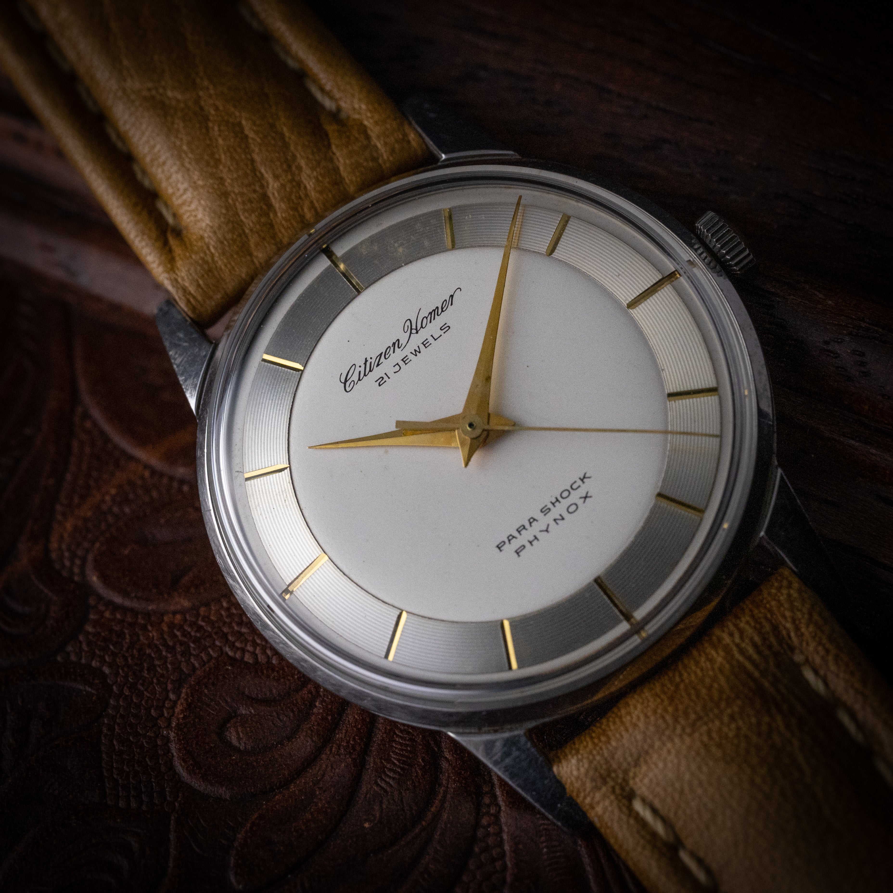 シチズン ホーマー 21石 ツートンダイヤル 1961年製 パラショック フィノックス