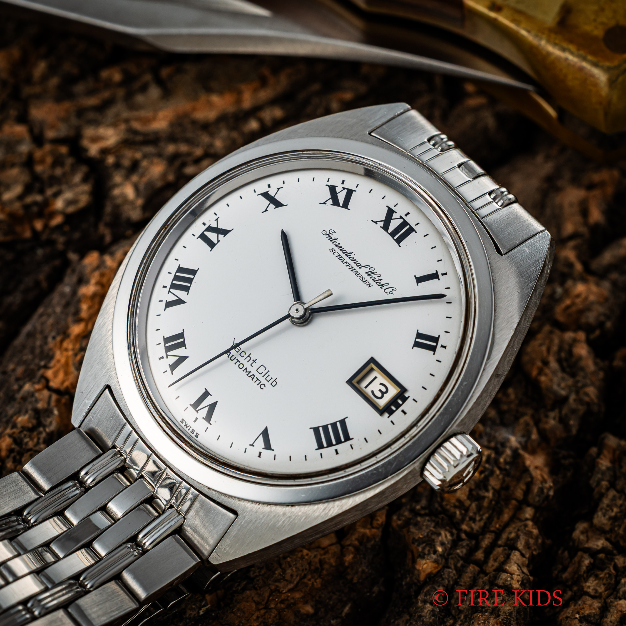 IWC ヨットクラブ 1973年製 ホワイトローマン 純正ゲイフレアー社製ブレス ペラトン式自動巻き Cal.8541B