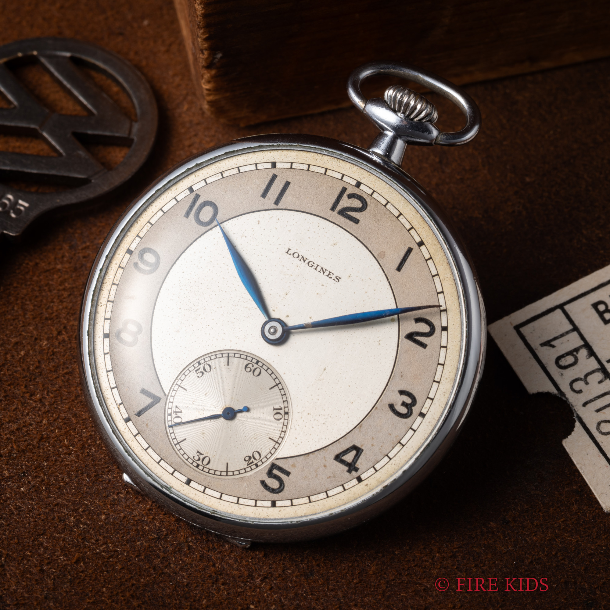 ロンジン 懐中時計 1934年製 Ref.S14631 手巻き ツートンダイヤル スモセコ