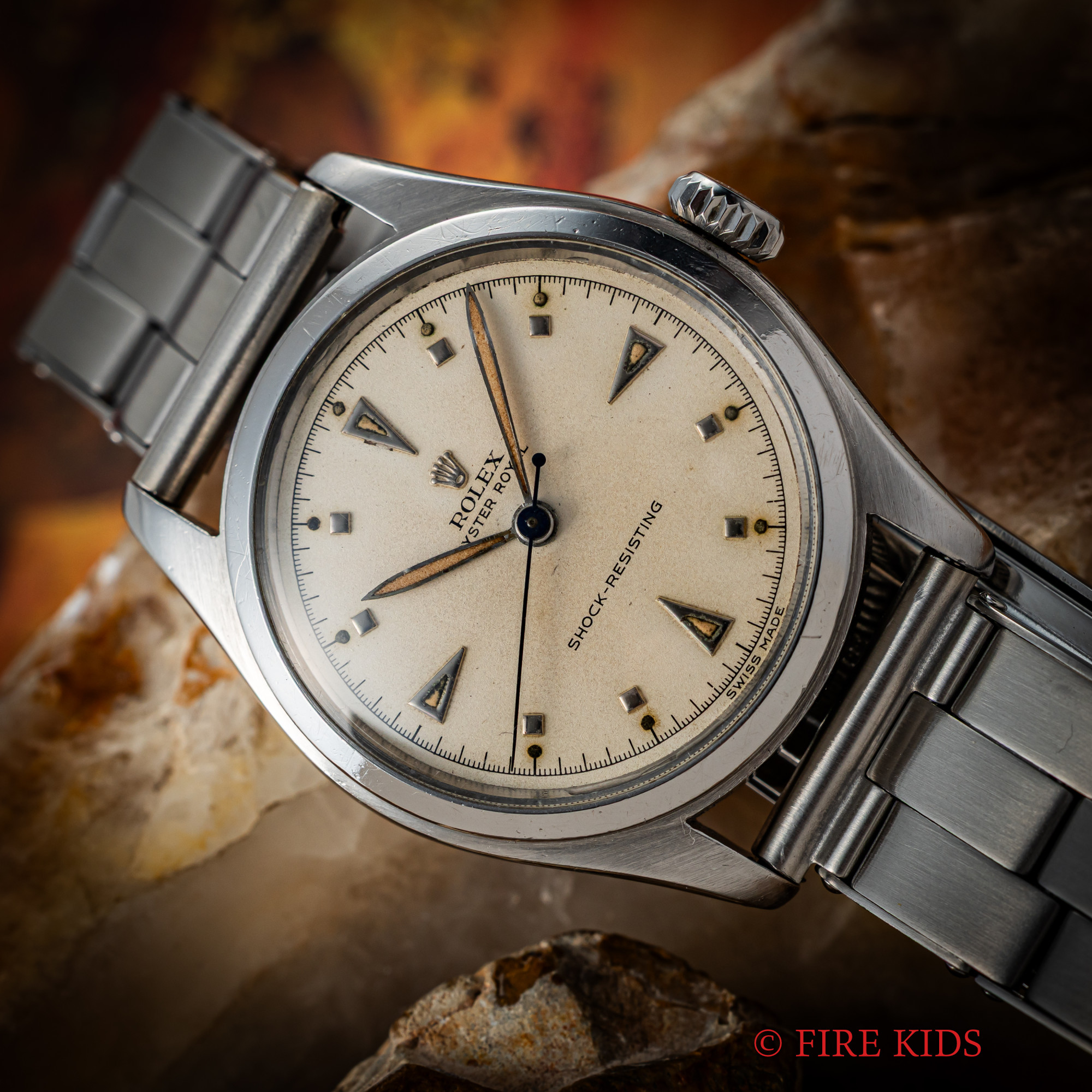 ロレックス オイスター ローヤル 1951年製 Ref.6144 手巻 スーパーオイスターリューズ PEブレス