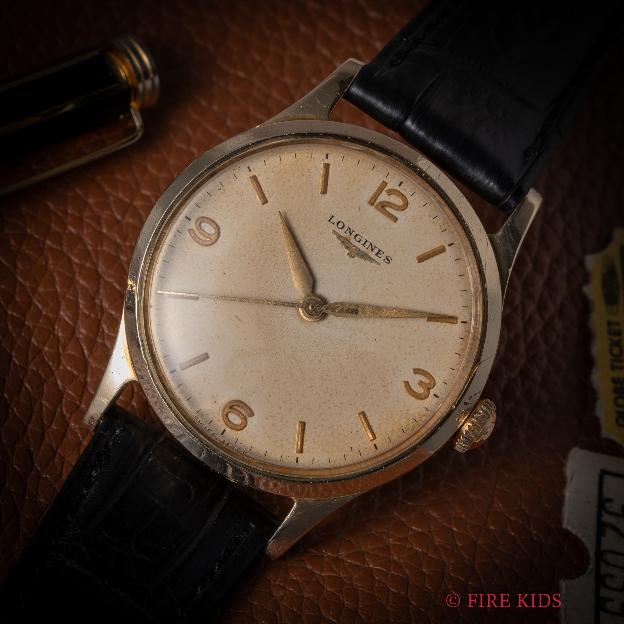 ロンジン 9金無垢ラウンドケース 飛びアラビアダイヤル 1964年製 手巻 Cal.30LS