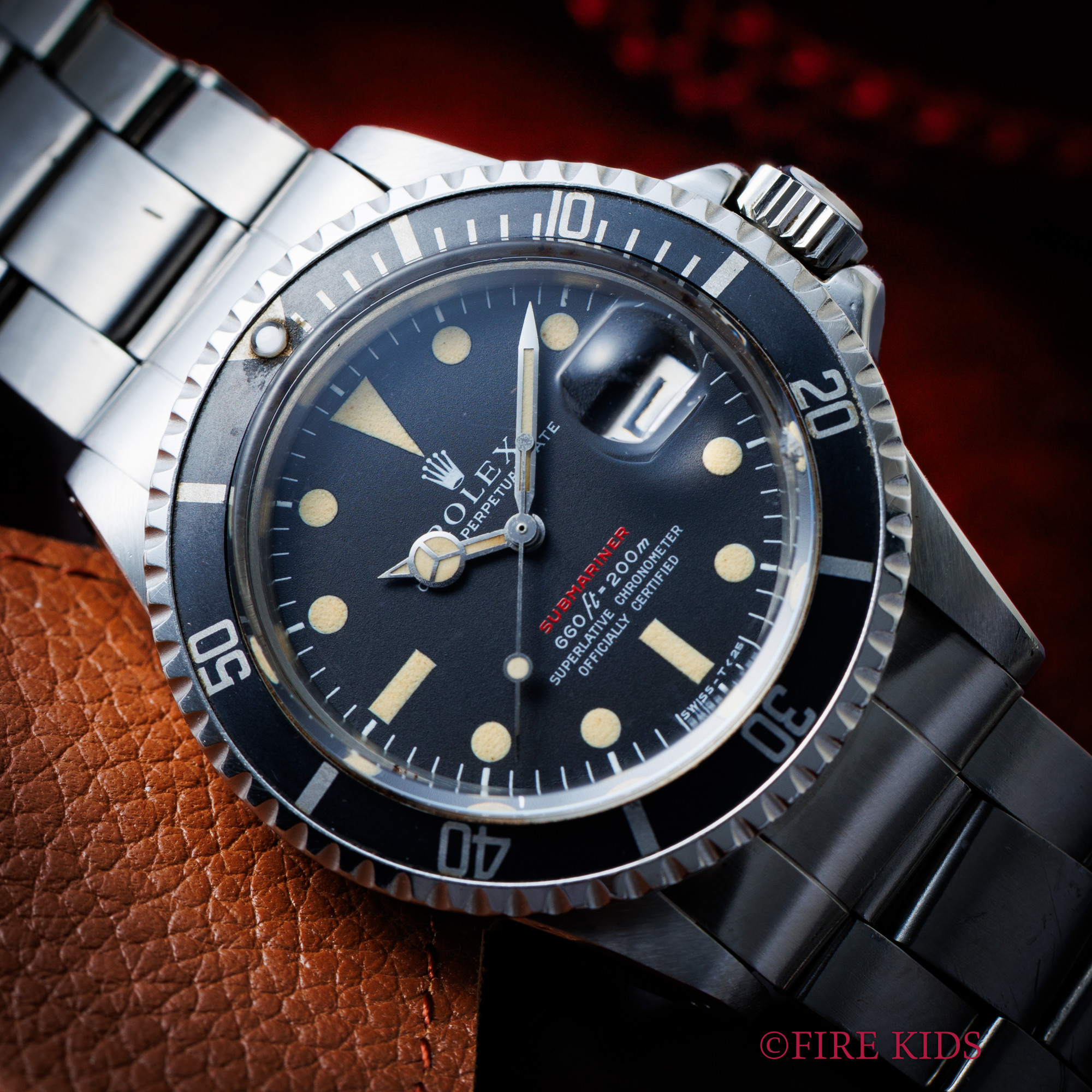 ロレックス サブマリーナ 赤サブ 1970年製マーク4ダイヤル Ref.1680 自動巻き 純正巻きブレス