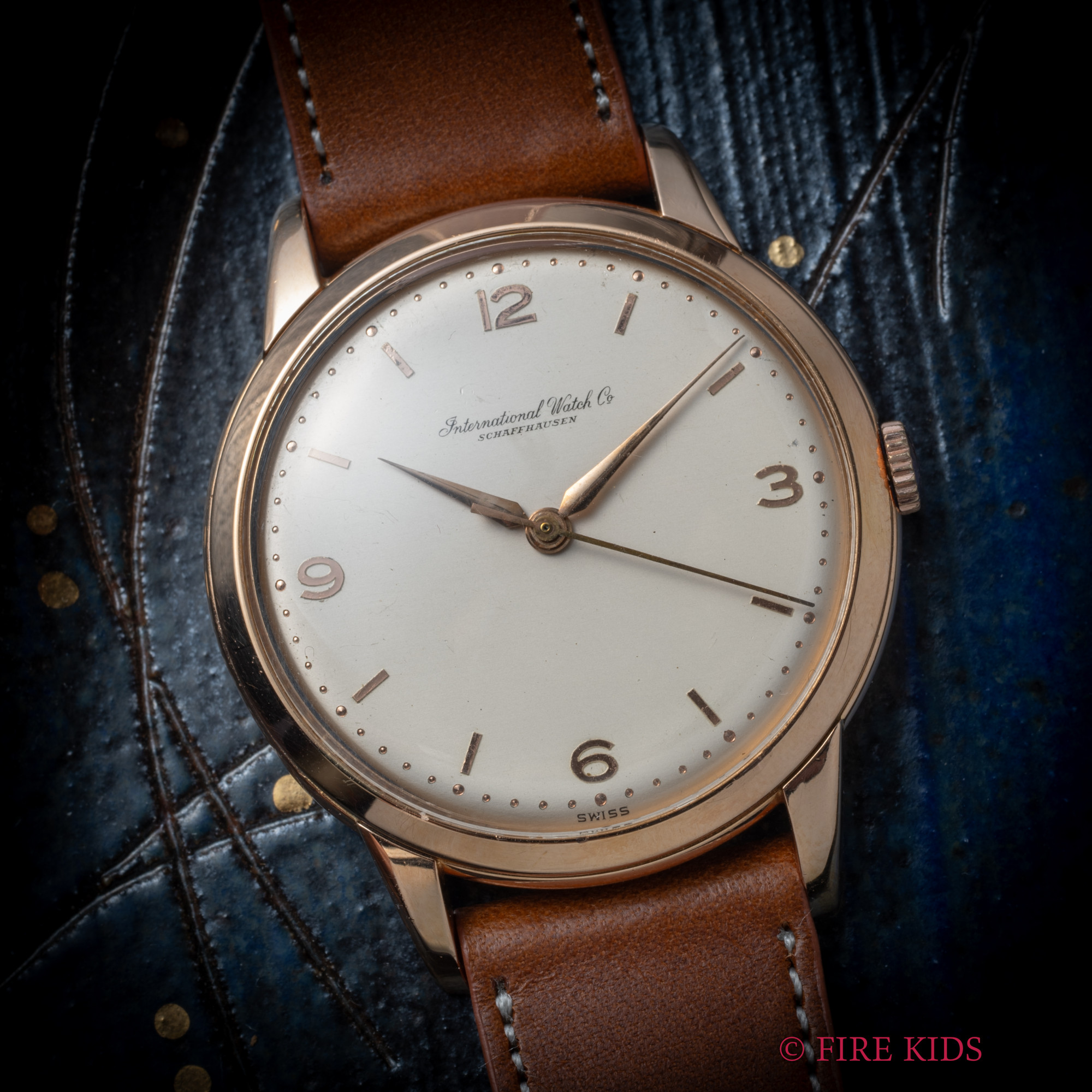 IWC 18金無垢ピンクゴールドケース 1958年製 Cal.89搭載 手巻
