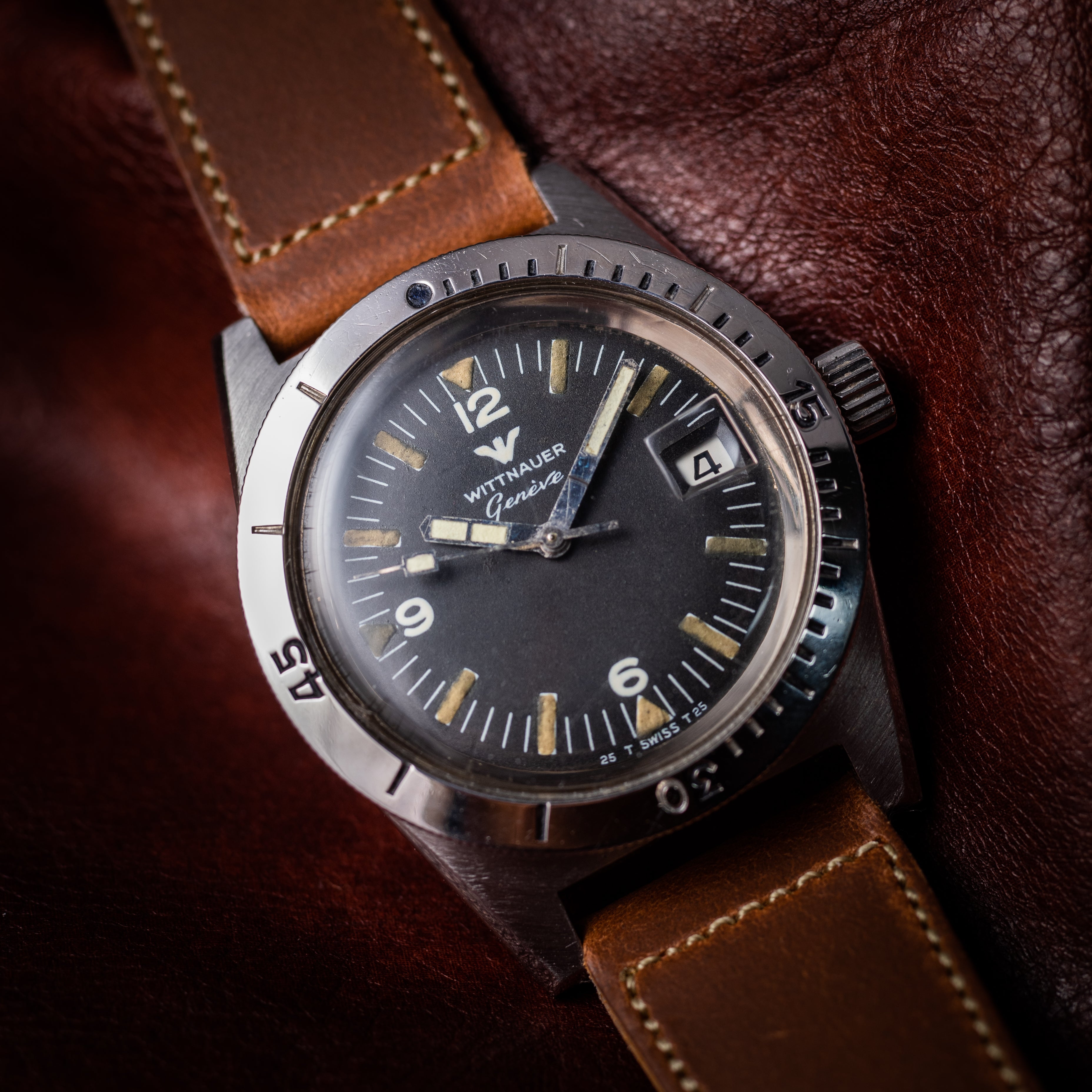 ウィットナー ダイバーズウォッチ 1960年代製 手巻き式 デイト